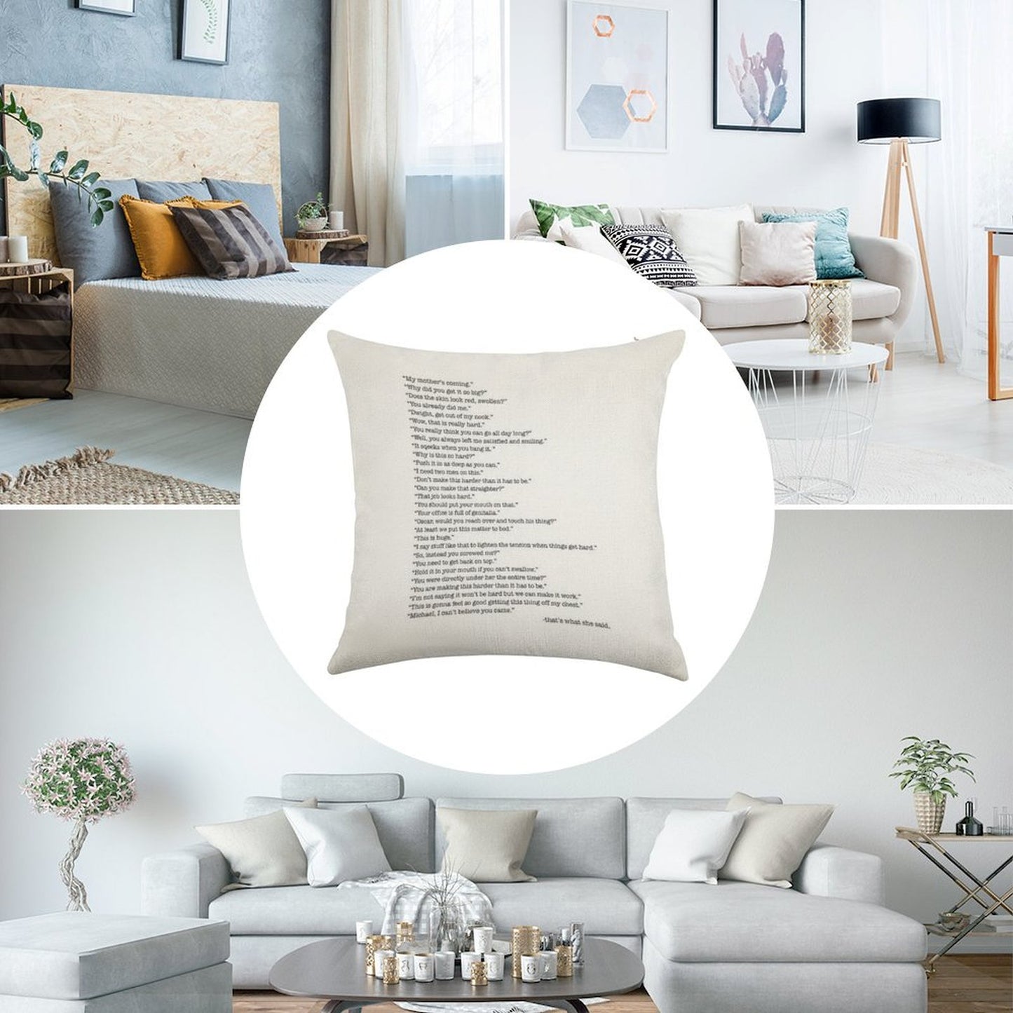 Every That's What She Said From The Office Linen Throw Pillow Cover