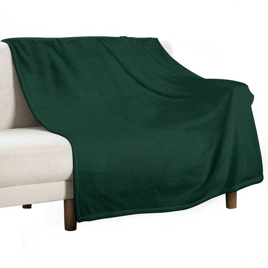 Solid Dark Green Throw Blanket