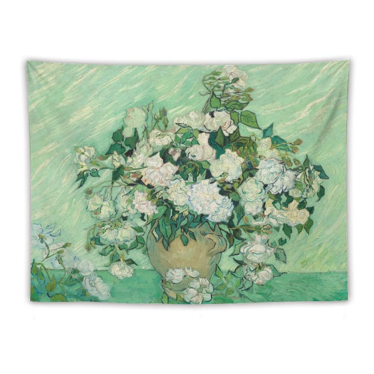Van Gogh’s Vase with Pink Roses Tapestry