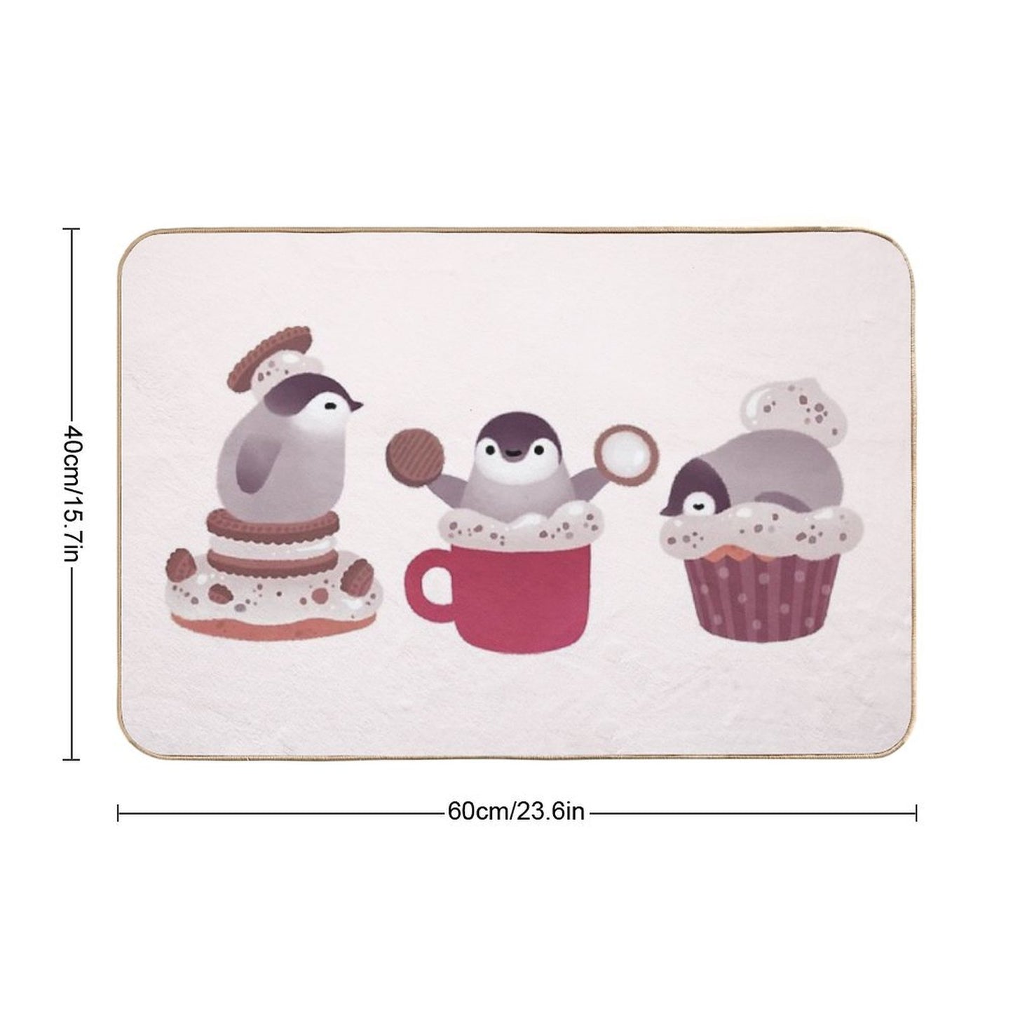 Cookie Cream And Penguin Bath Mat