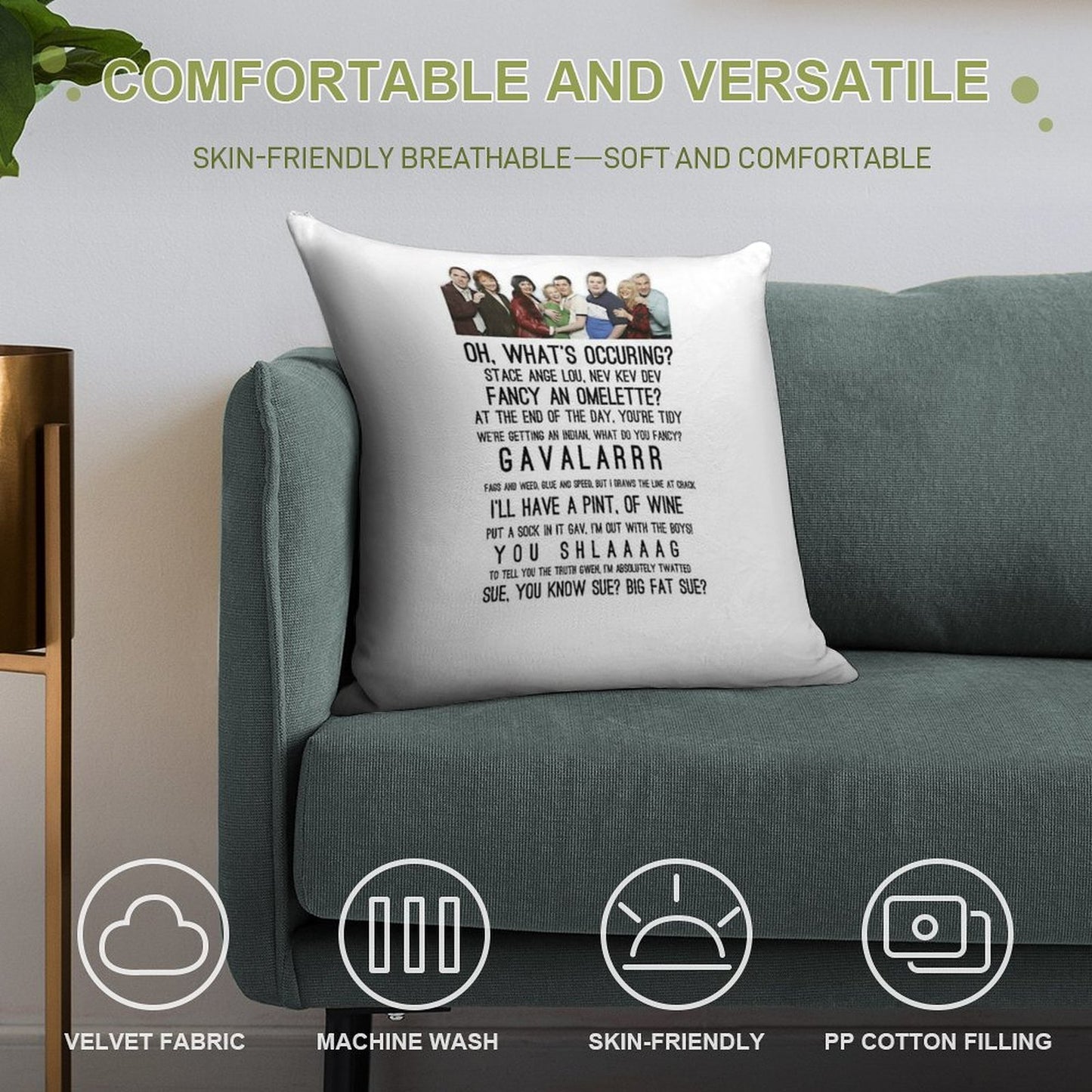 Gavin And Stacey Soft Home Decor Throw Pillow