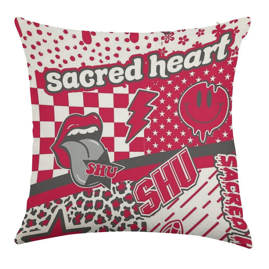 Sacred Heart Linen Throw Pillow Cover