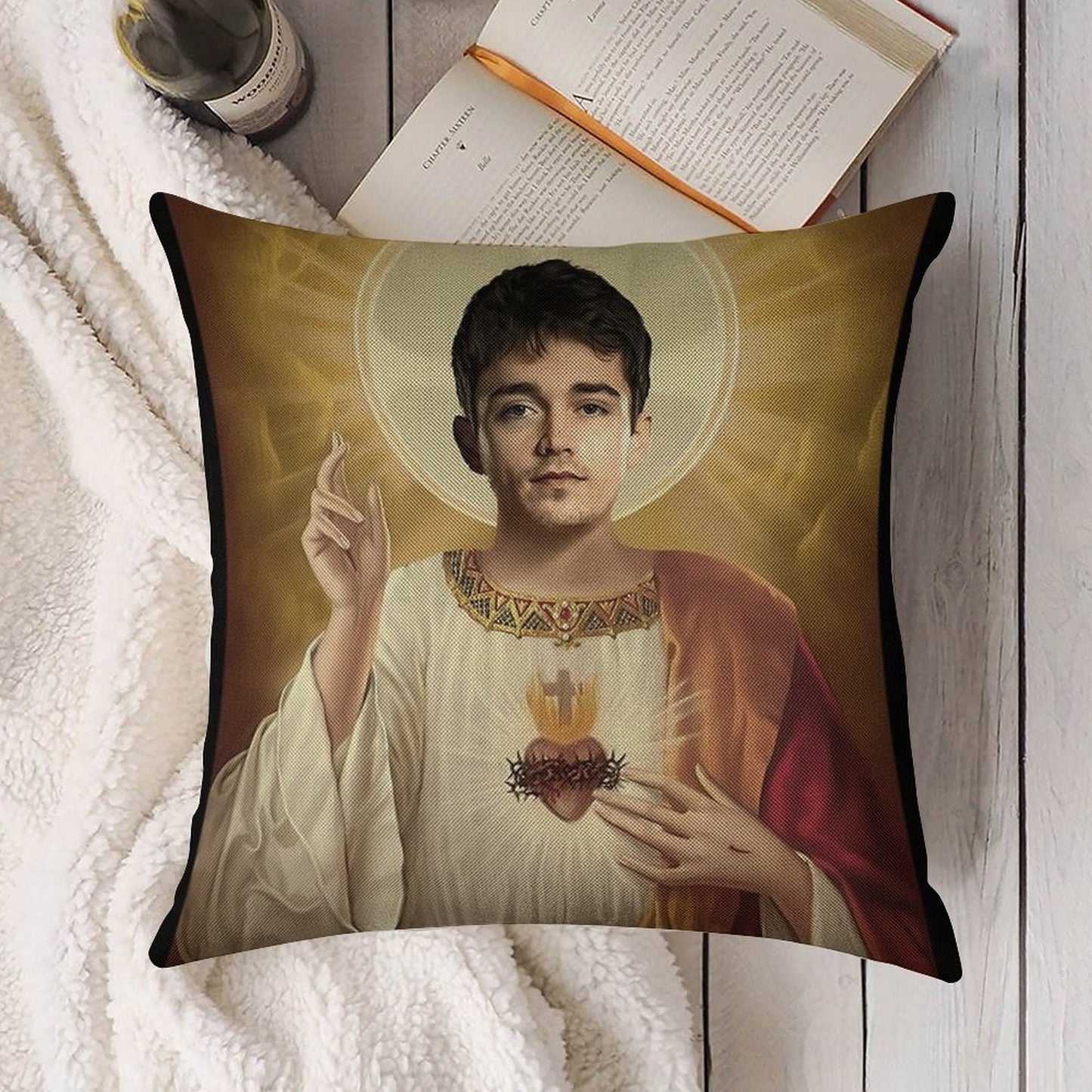 Charles Leclerc Jesus F1 Linen Throw Pillow Cover