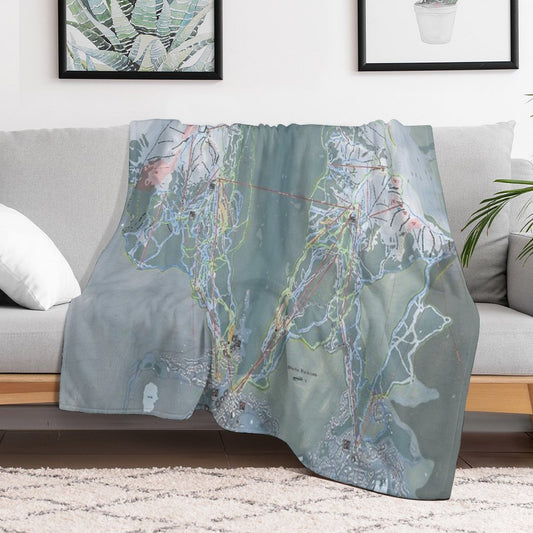 Whistler Blackcomb Resort Trail Map Throw Blanket