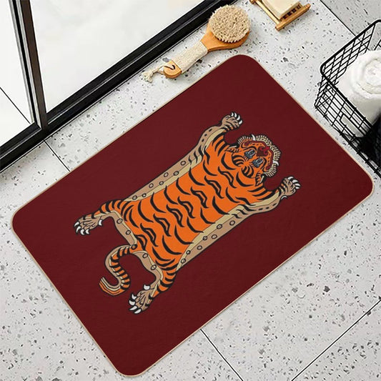 TIBETAN RUG-maroon Bath Mat