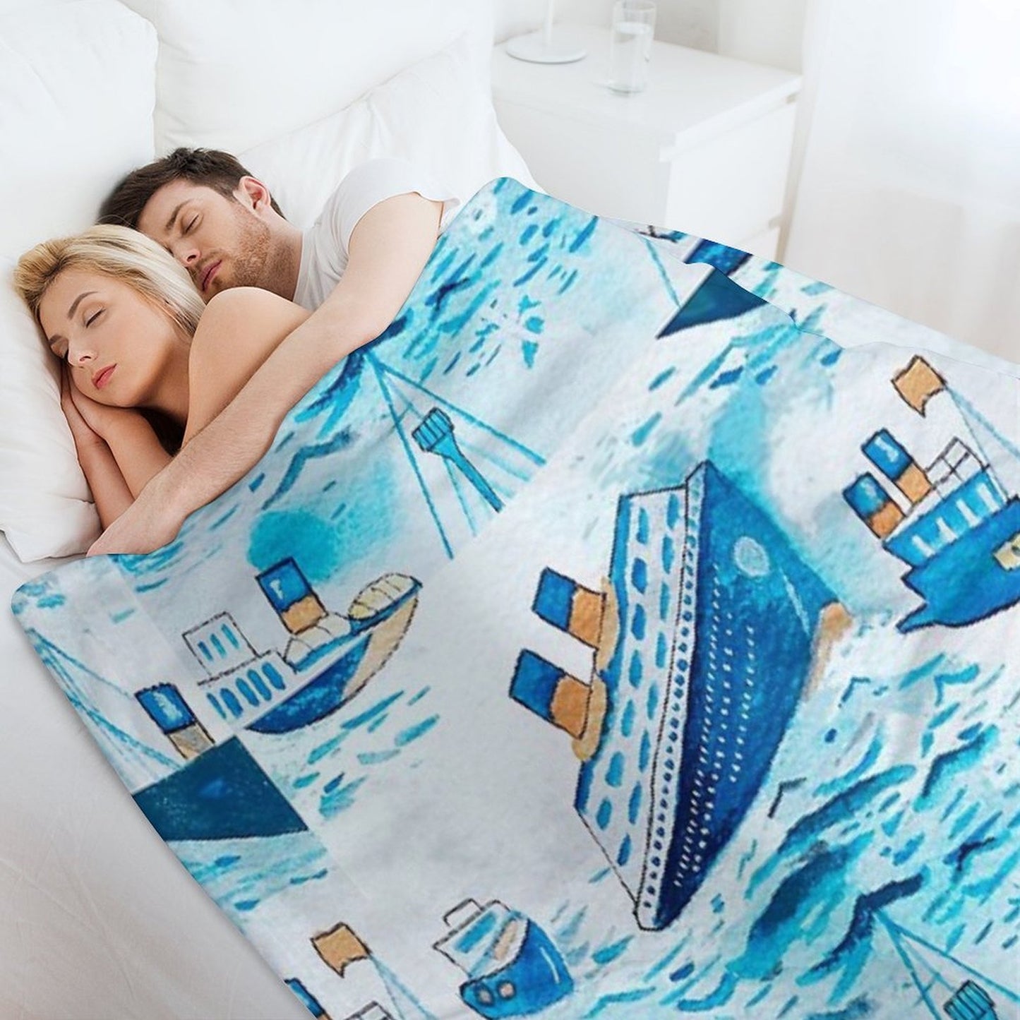 Ferry Boats Scrub Cap Throw Blanket
