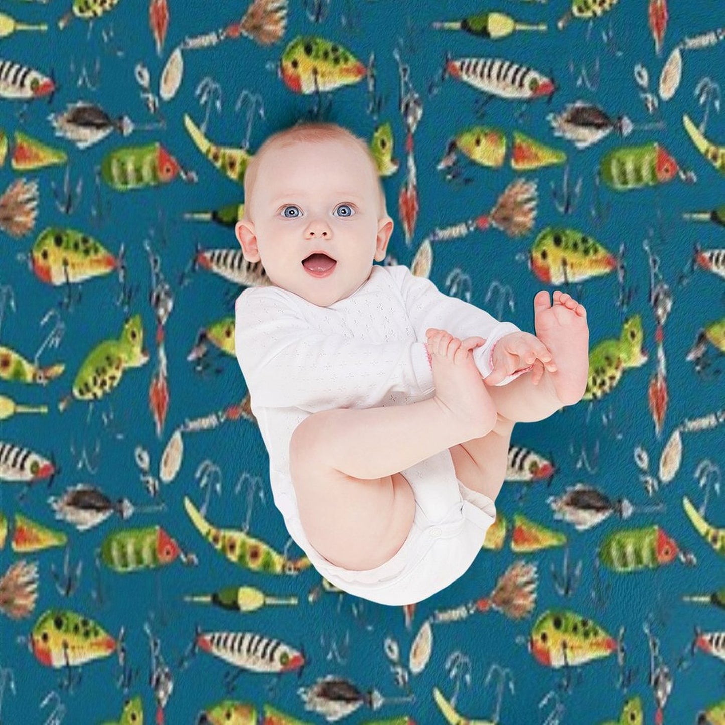 Vintage Fishing Lures Throw Blanket