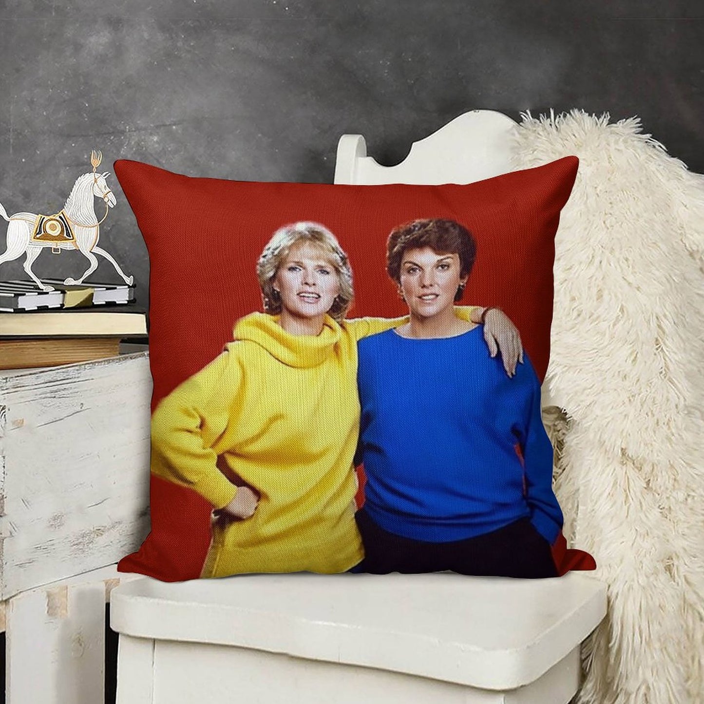 Cagney And Lacey Linen Throw Pillow Cover