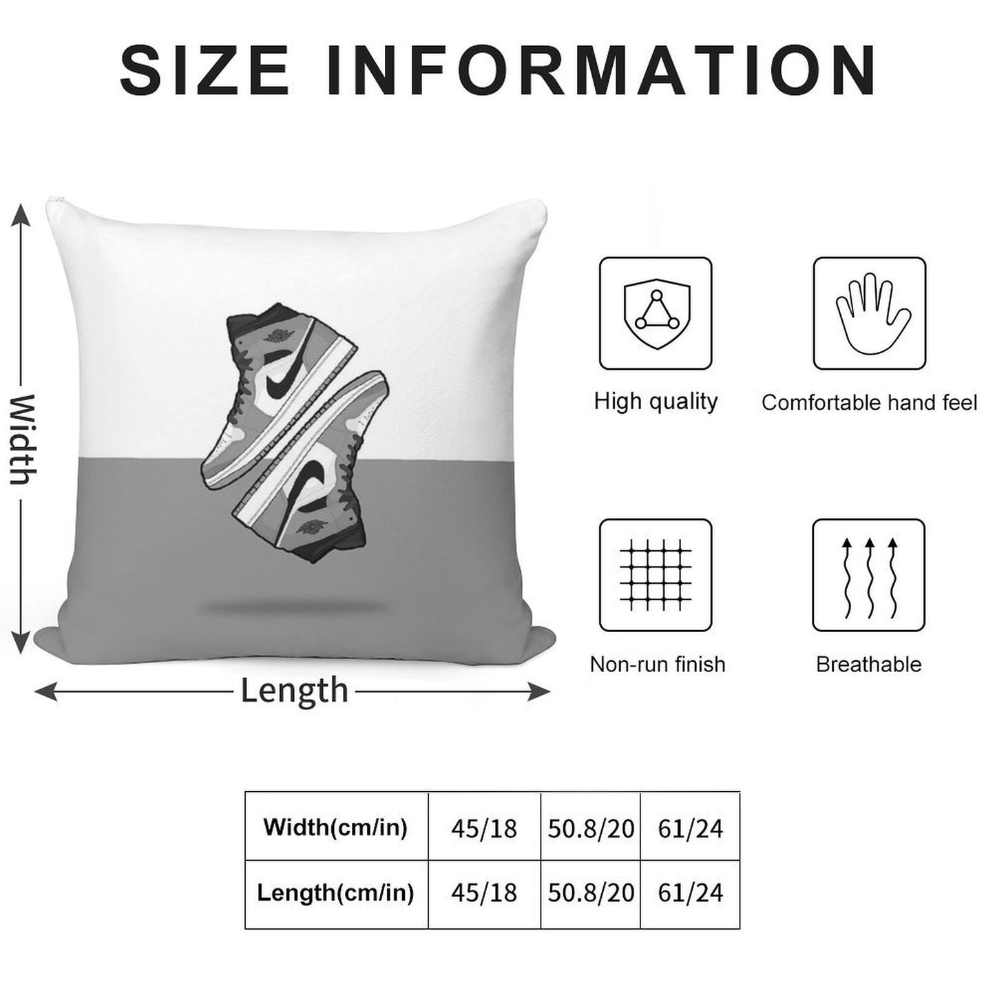 Jordan 1 - Light Grey Soft Washable Throw Pillow