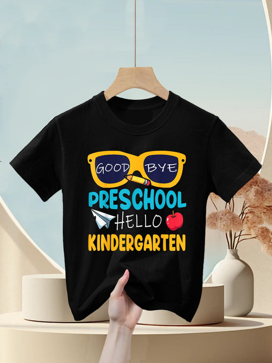Hello Kindergarten Prek Grad Goodbye Preschool Graduation Kids T-Shirt
