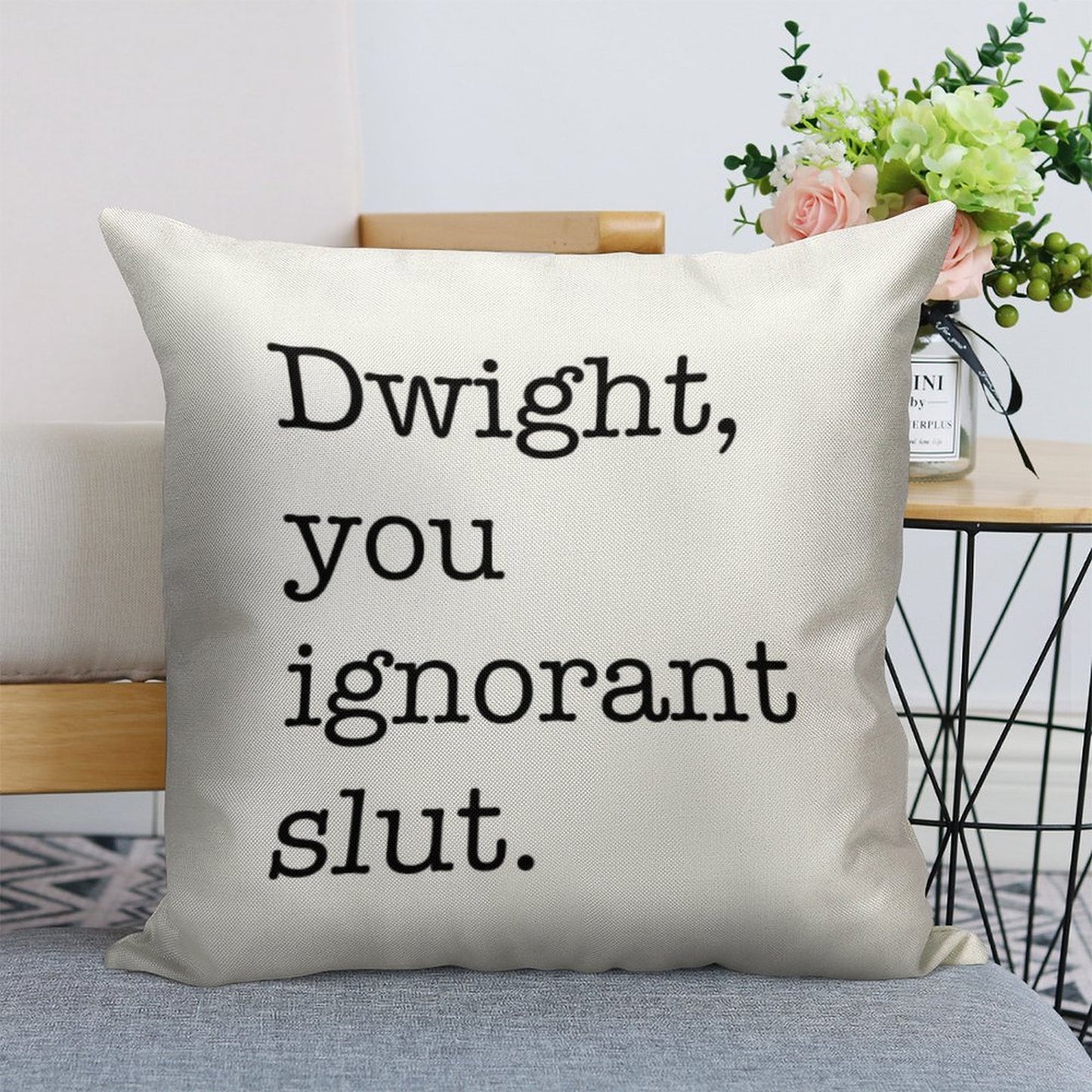 Dwight The Office Quote Linen Throw Pillow Cover