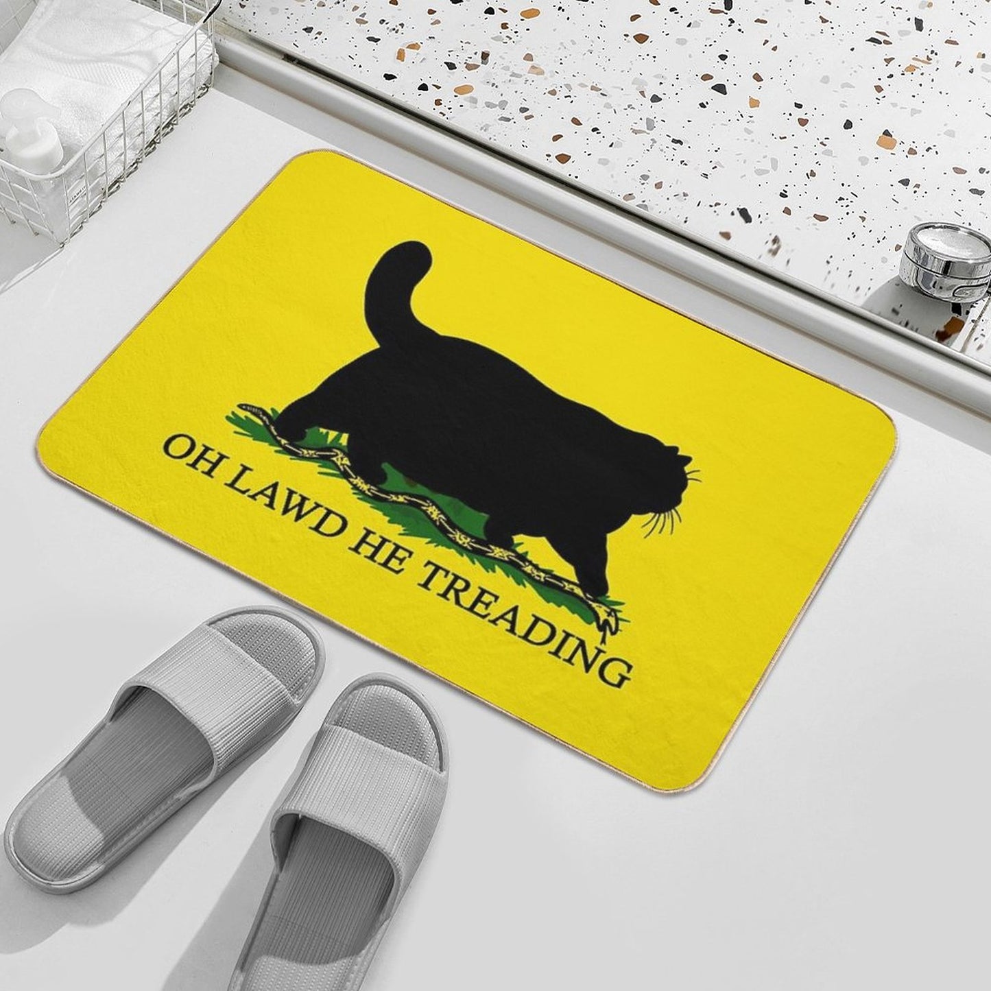 Oh Lawd He Treading Bath Mat