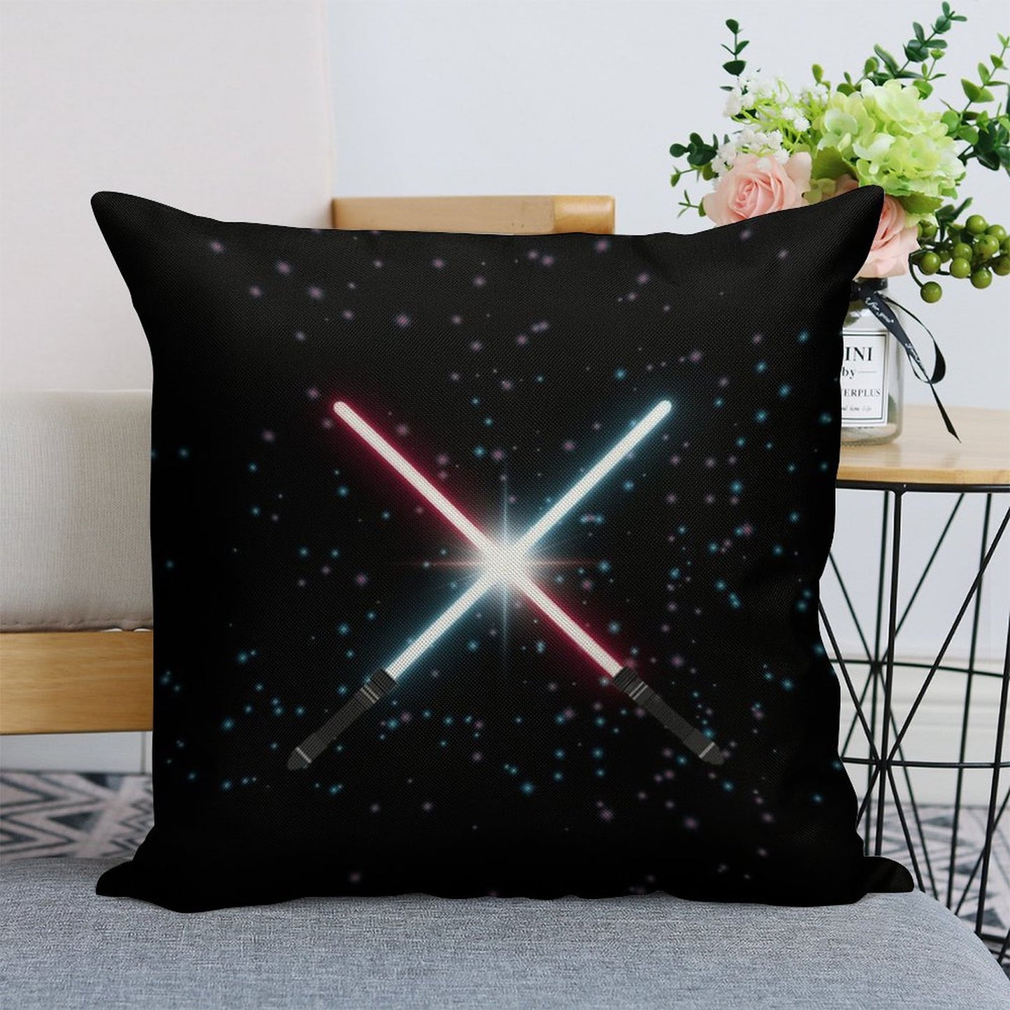 Lightsaber Stardust Linen Throw Pillow Cover