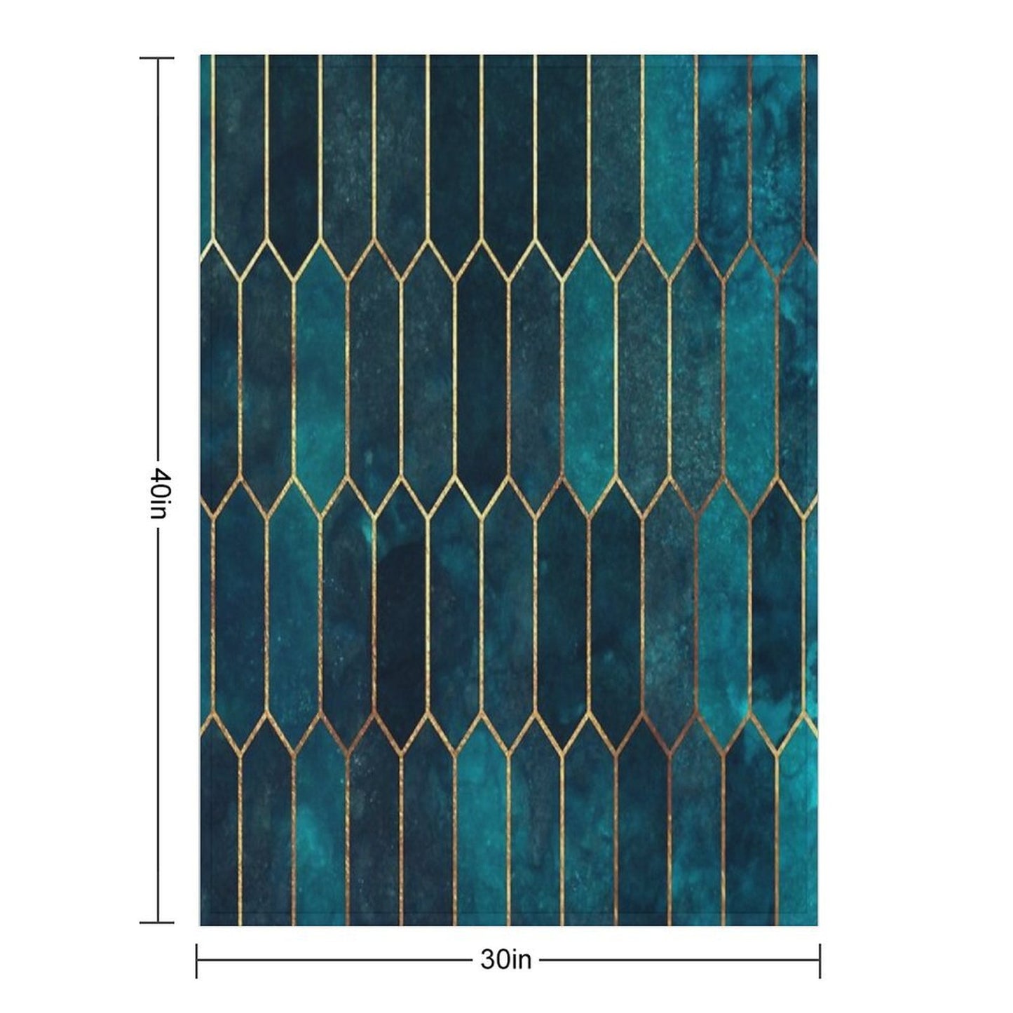 Deep Teal And Blue Gold Pattern Throw Blanket