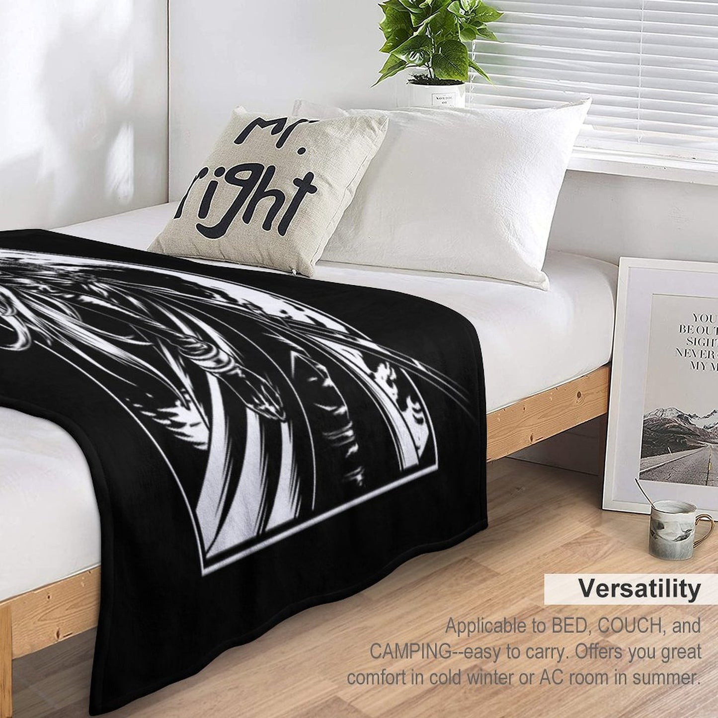 The Man in Black Cape Throw Blanket