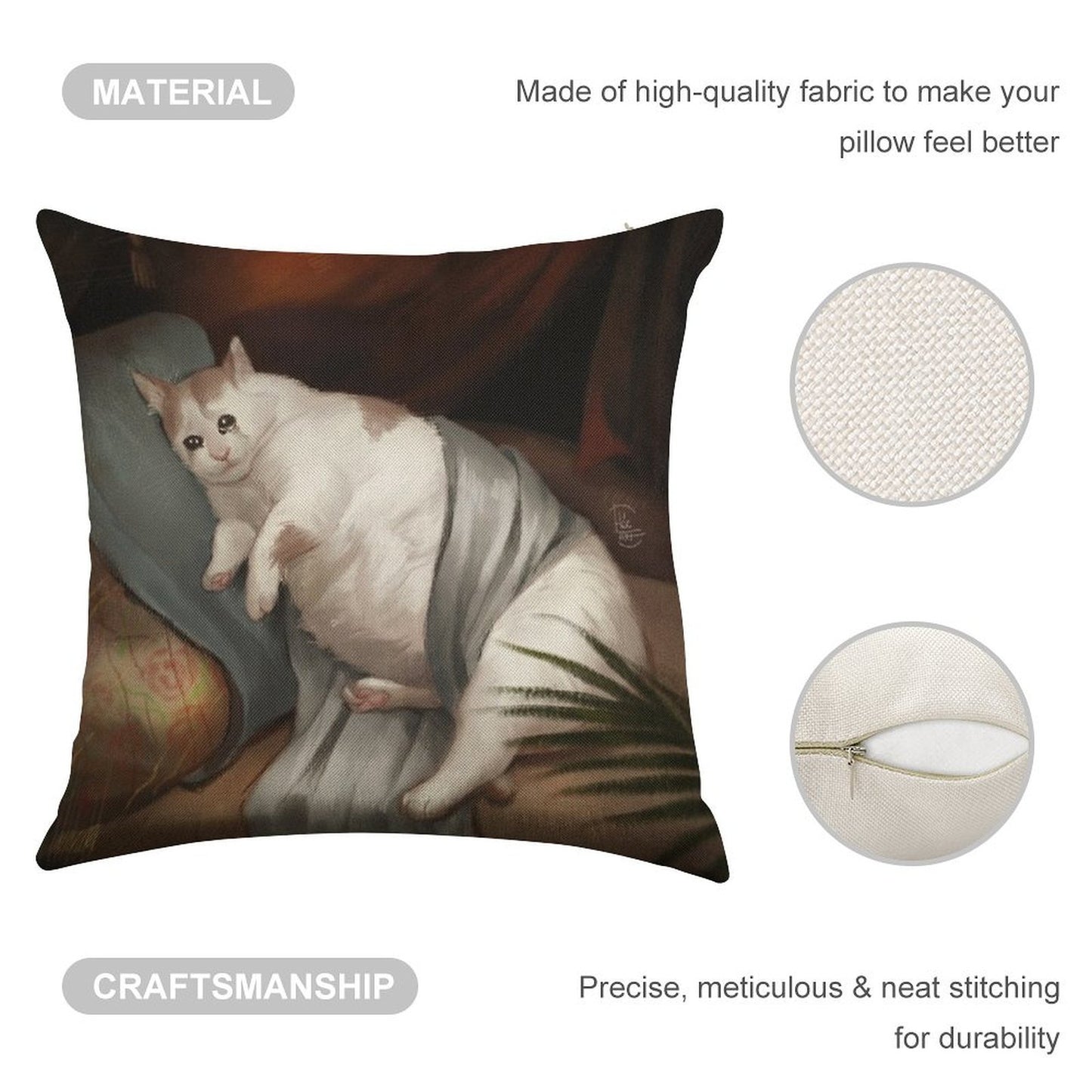 Crying in Renaissance Linen Throw Pillow Cover
