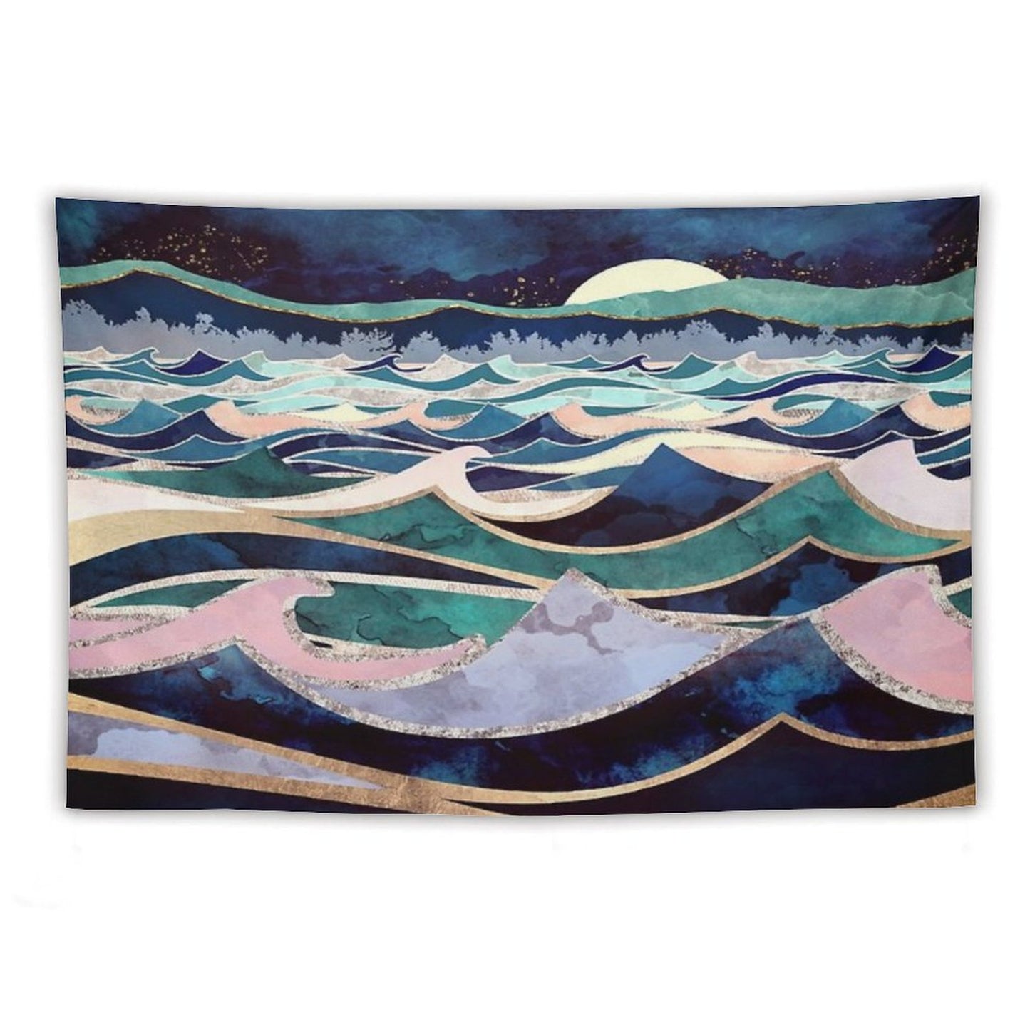 Moonlit Ocean Tapestry