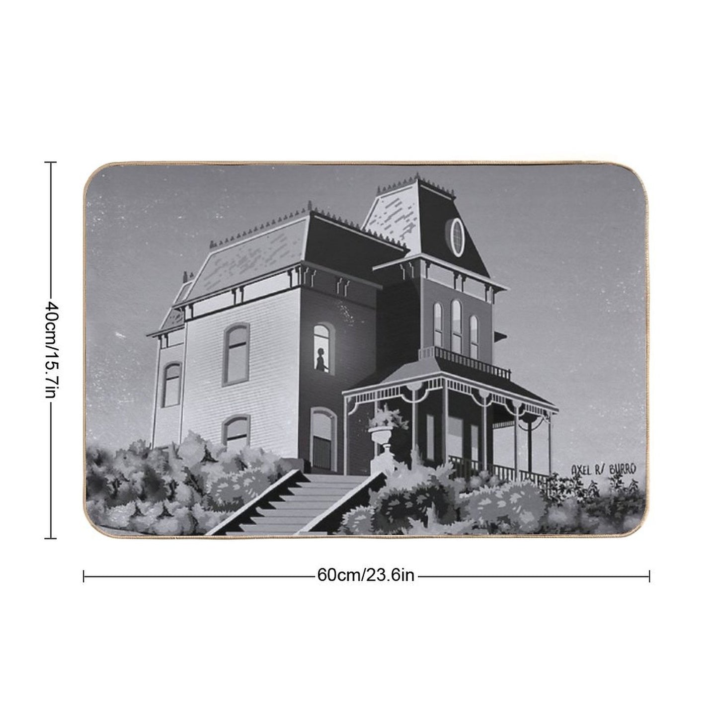 Alfred Hitchcock's Psycho Illustration by Burroi Bath Mat