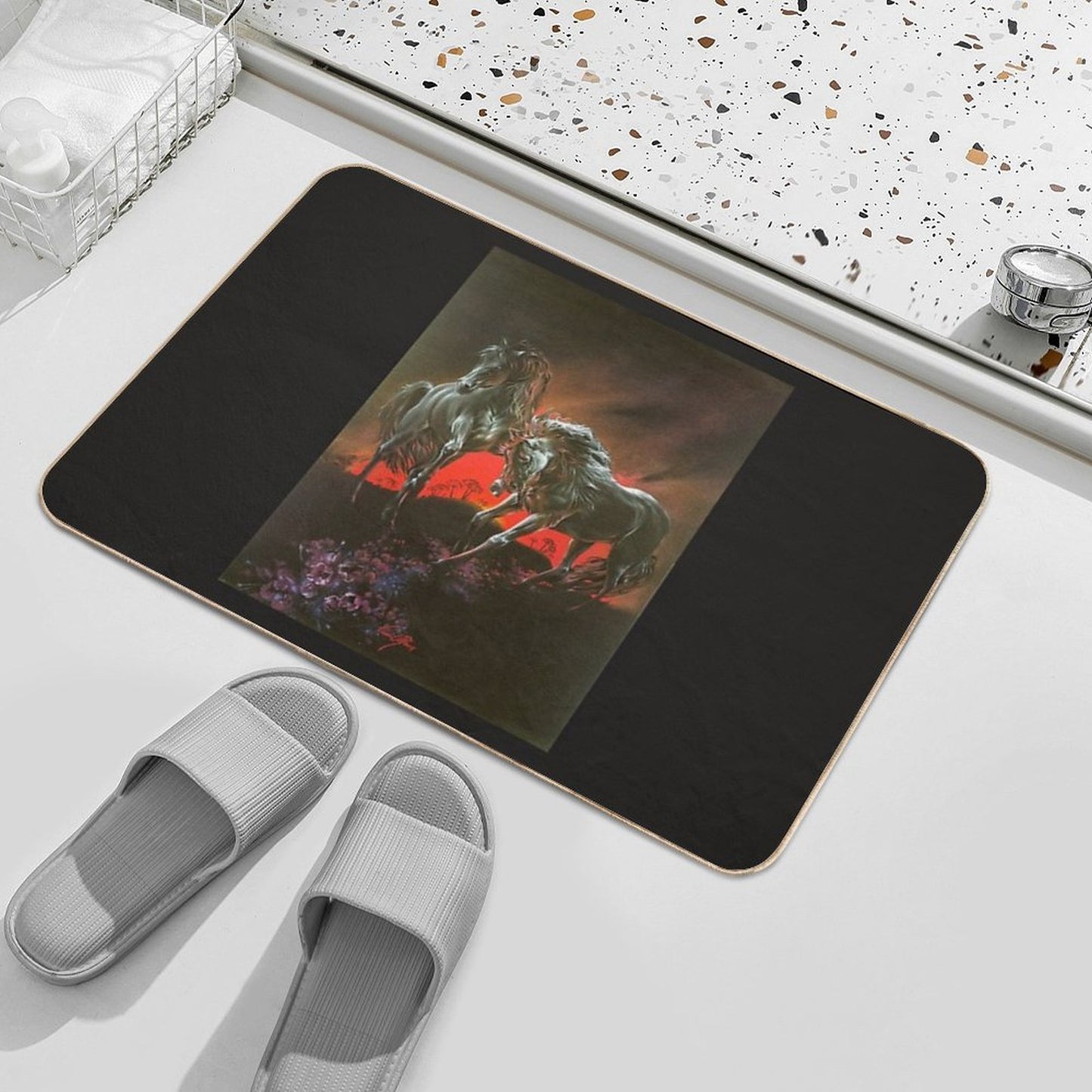 Dark Horses Bath Mat
