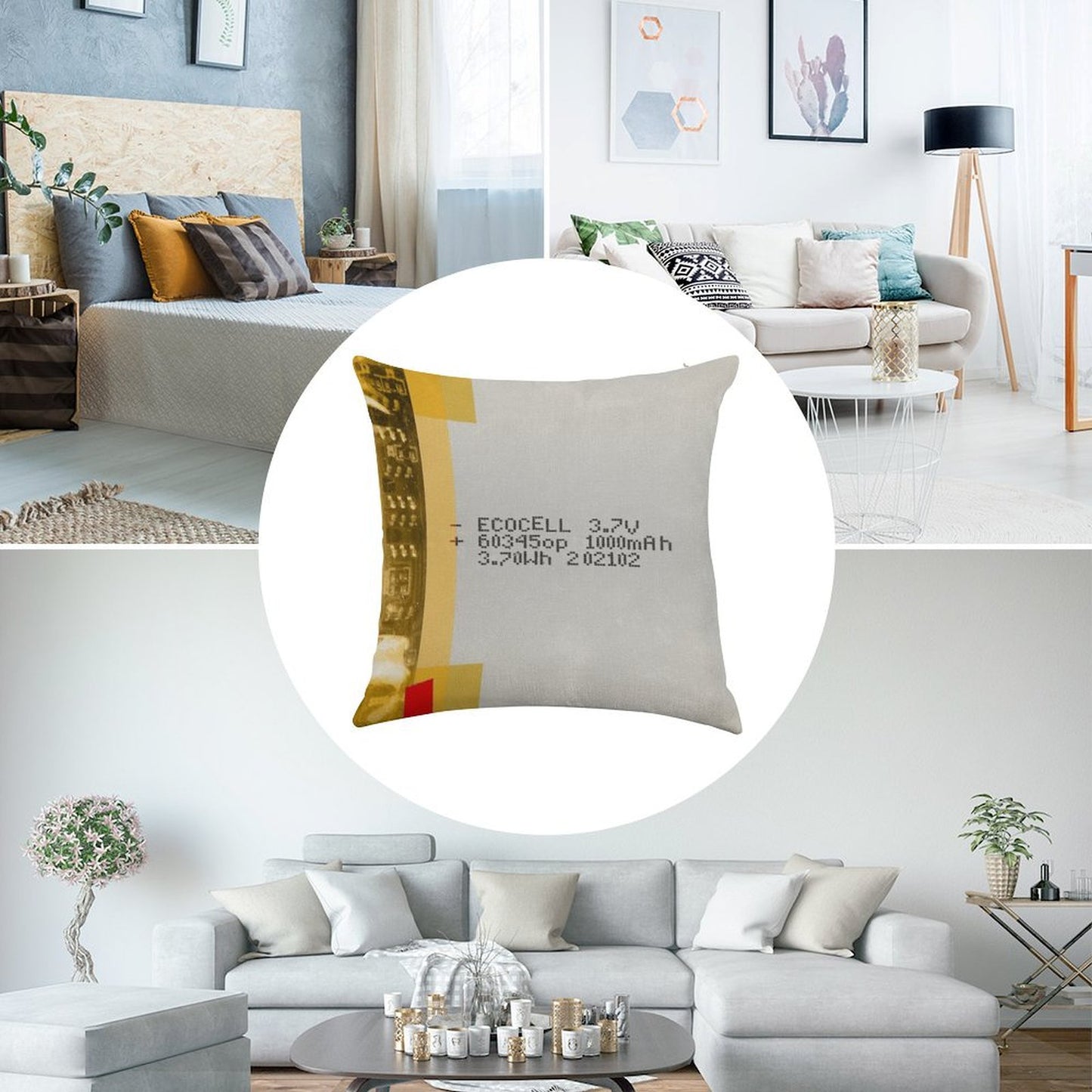 LiPo Battery Linen Throw Pillow Cover