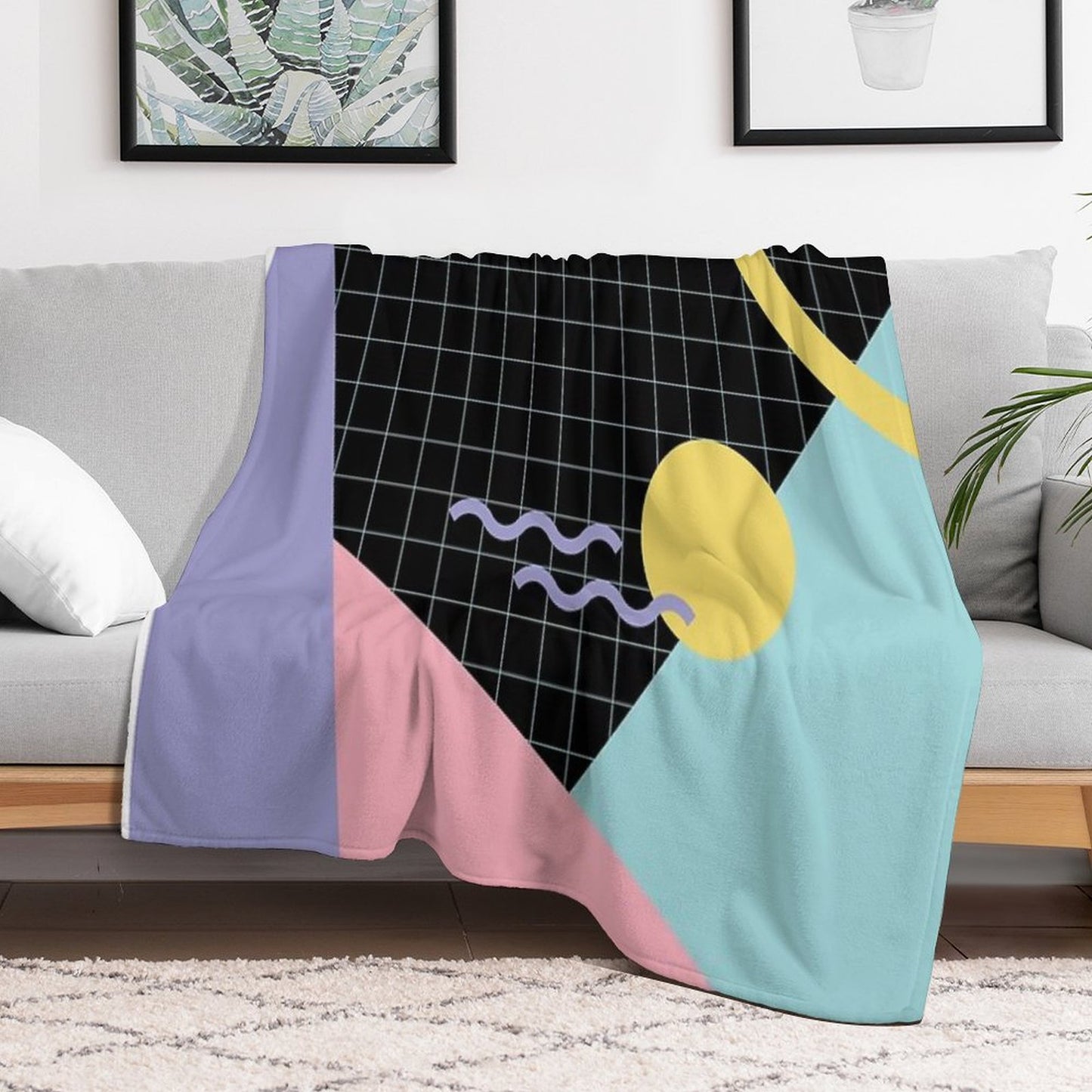 Memphis Pattern 7 - Retro 80s 90s Throw Blanket