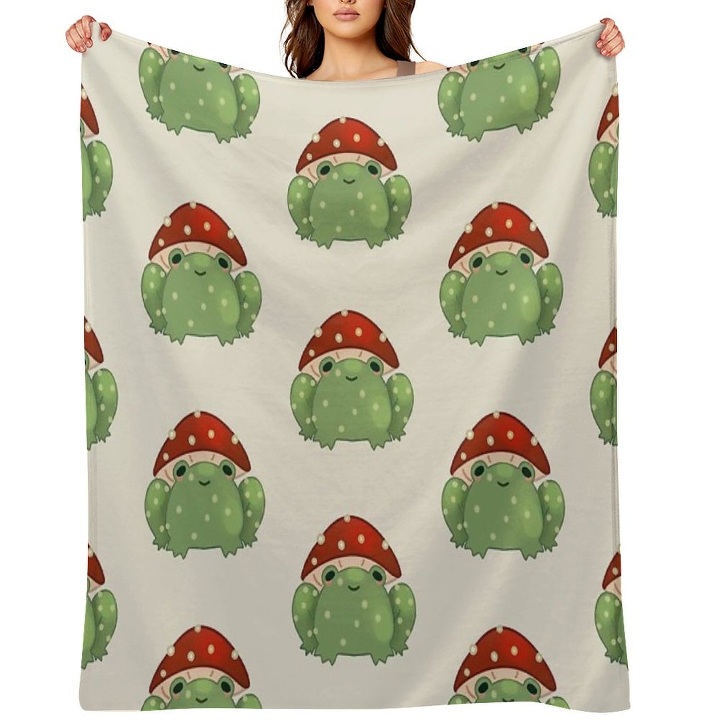 Mushroom Frog Throw Blanket