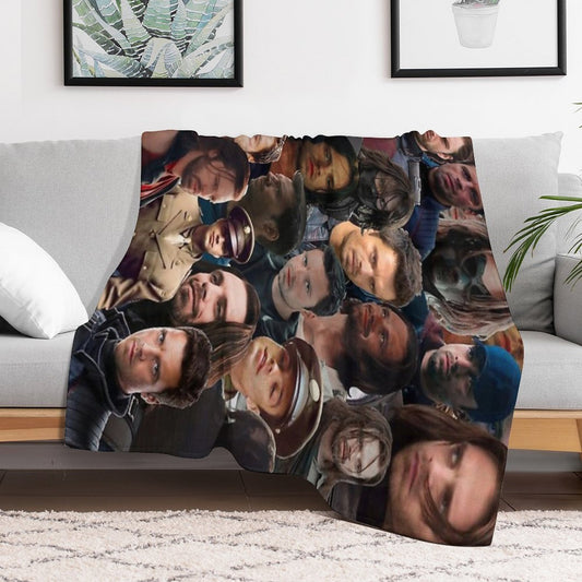Winter Soldier Photo Collage Throw Blanket
