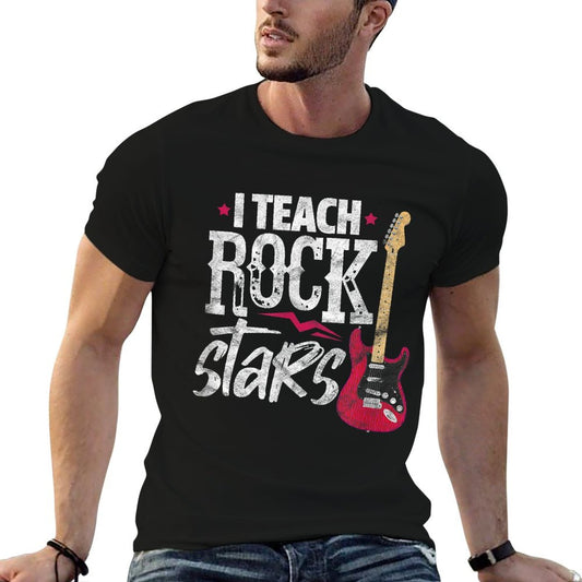I Teach Rock Stars Funny Music Teacher Guitar Player T-Shirt