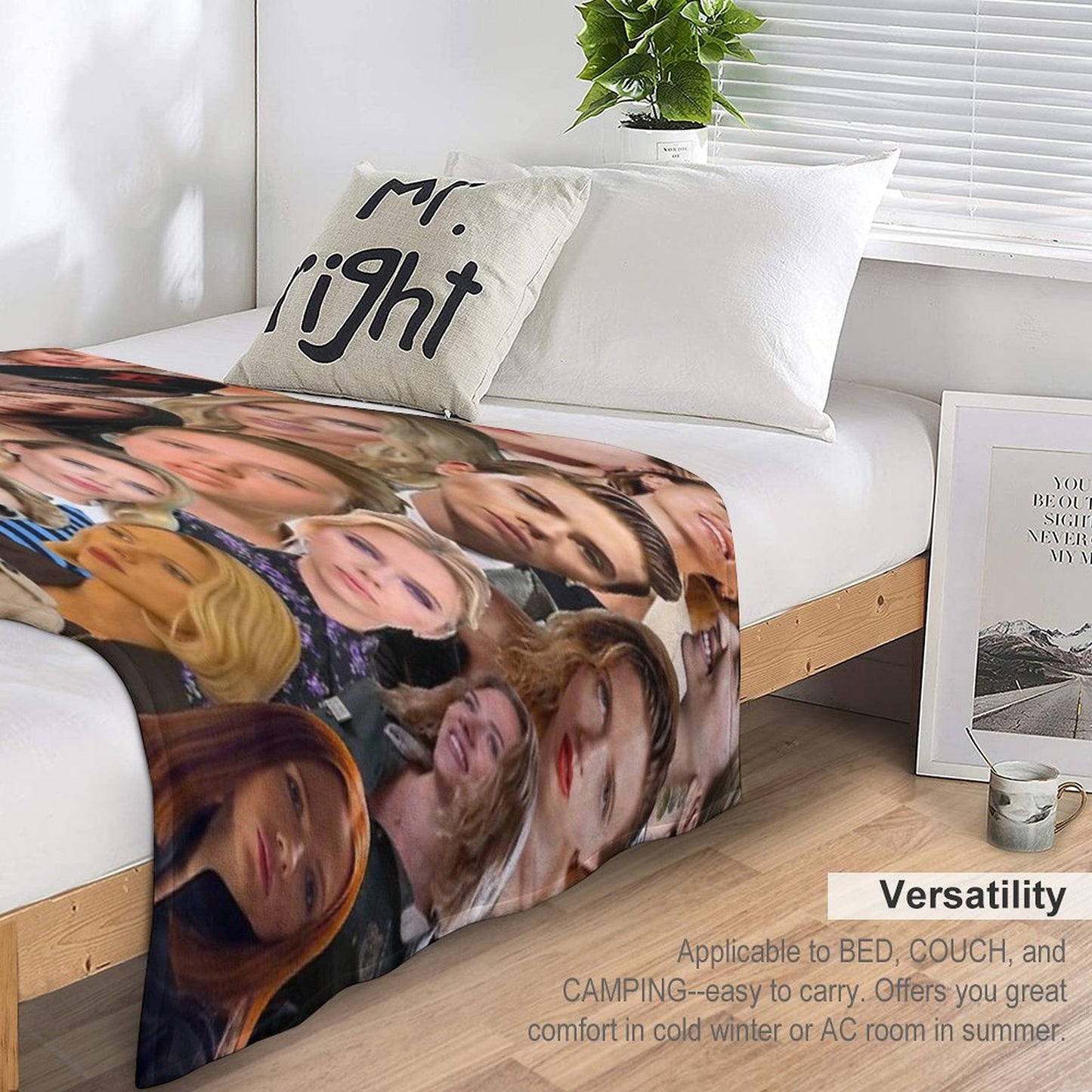 Scarlett Johansson Photo Collage Throw Blanket