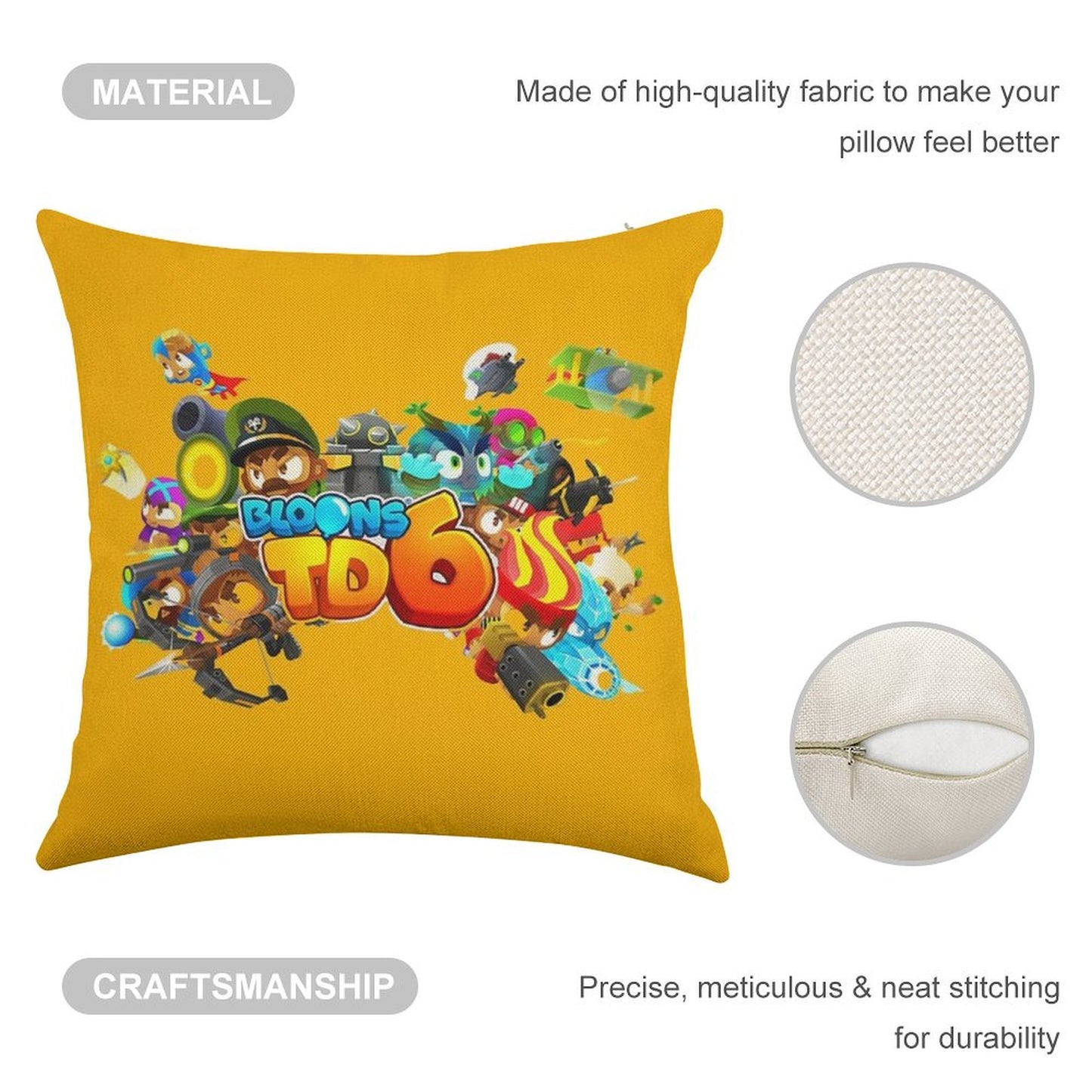 Bloons TD6 Linen Throw Pillow Cover
