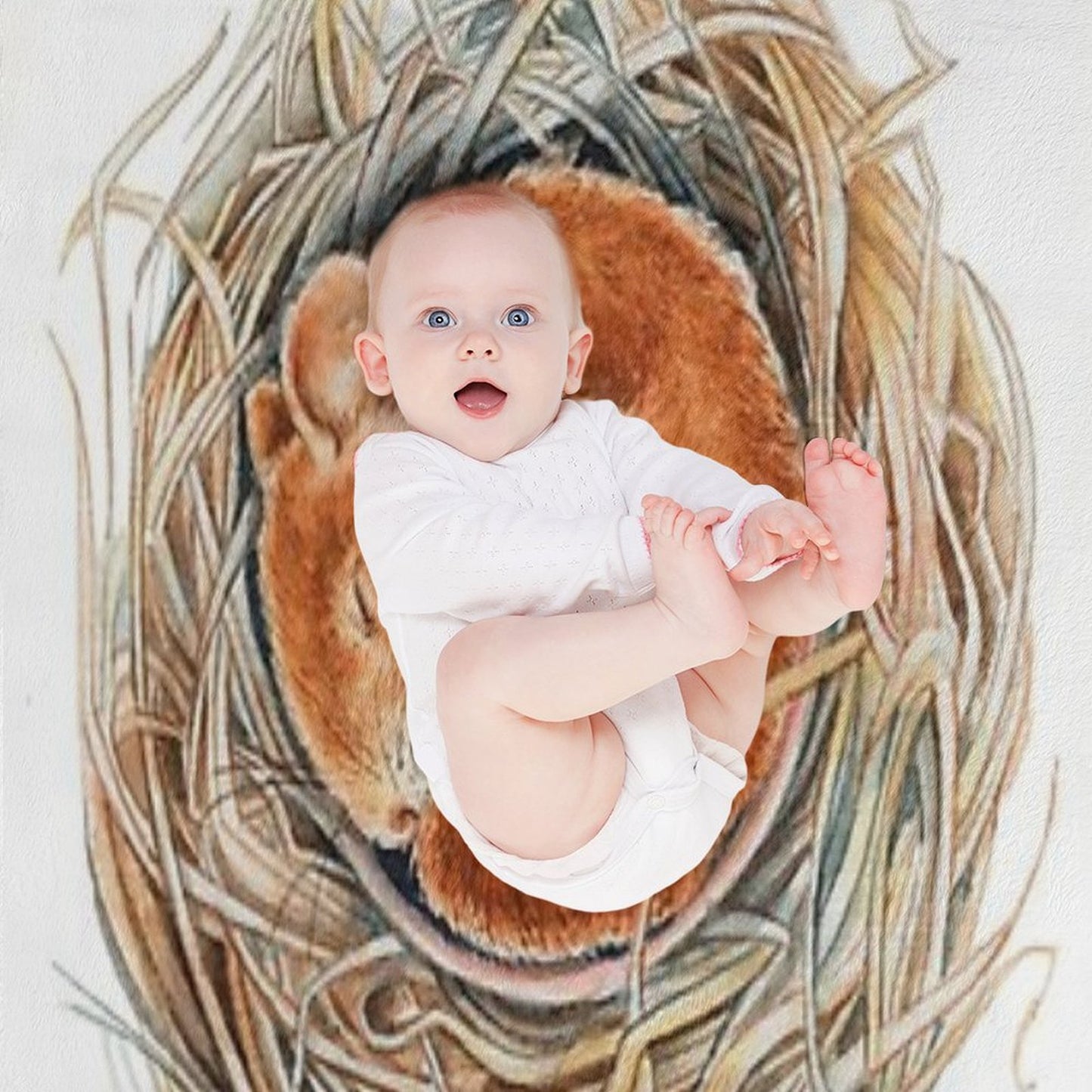 Mouse in The Nest Throw Blanket