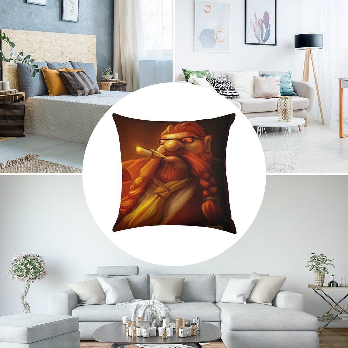 Gragas Alpha Male Linen Throw Pillow Cover