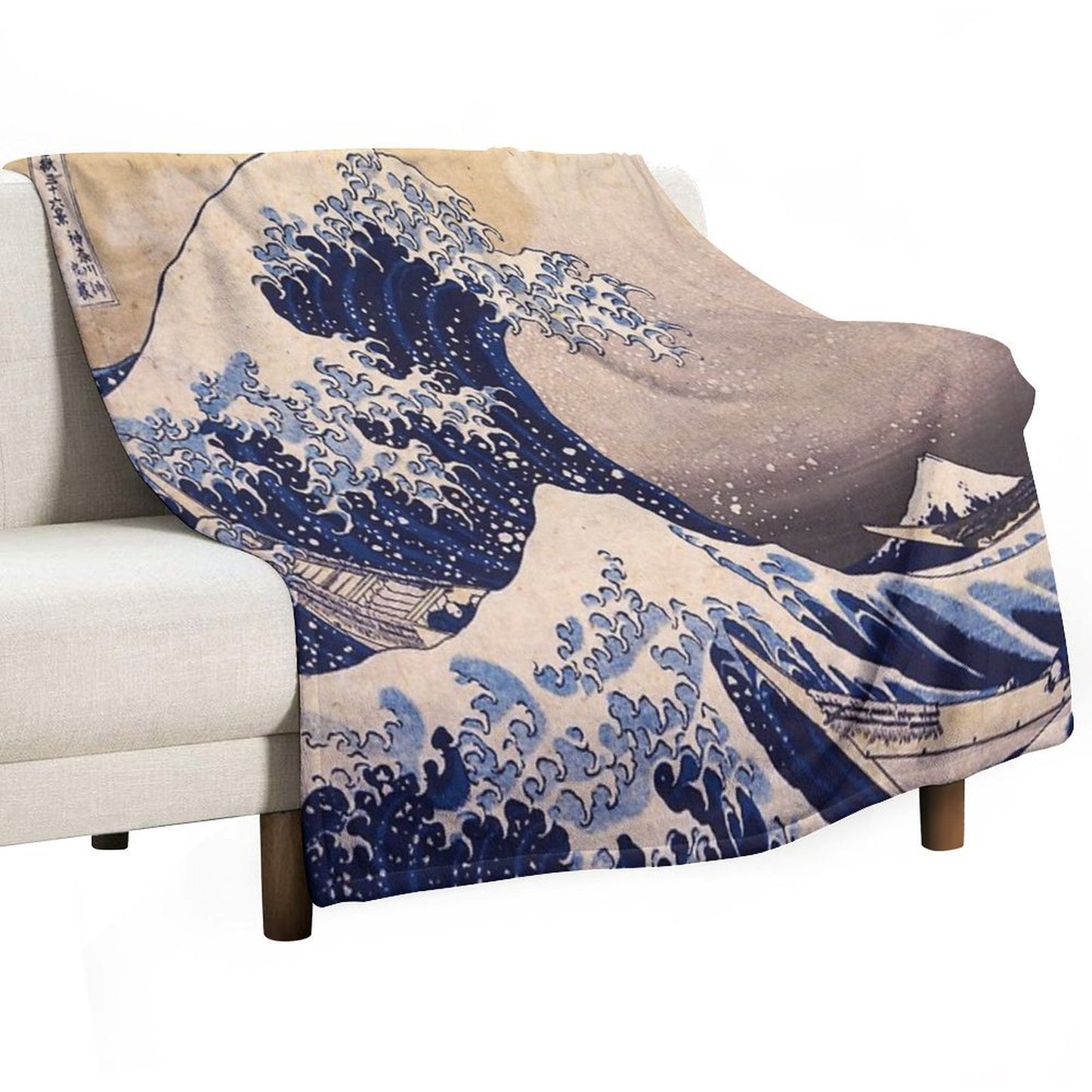 The Great Wave Off Kanagawa by Katsushika Hokusai (c 1830-1833) Throw Blanket