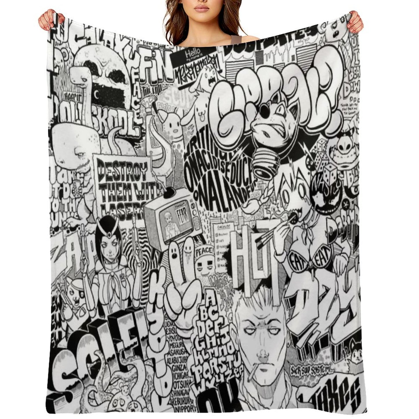 DzyMess No.9 Death & Taxes Throw Blanket