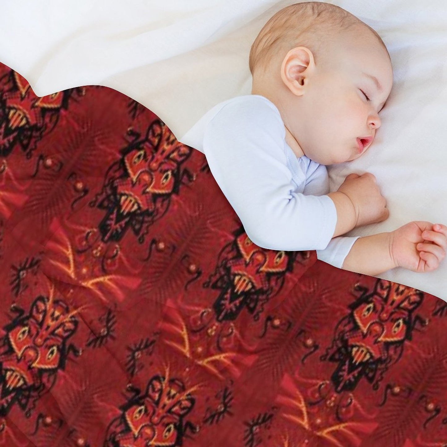 Red Samurai Shaman Throw Blanket