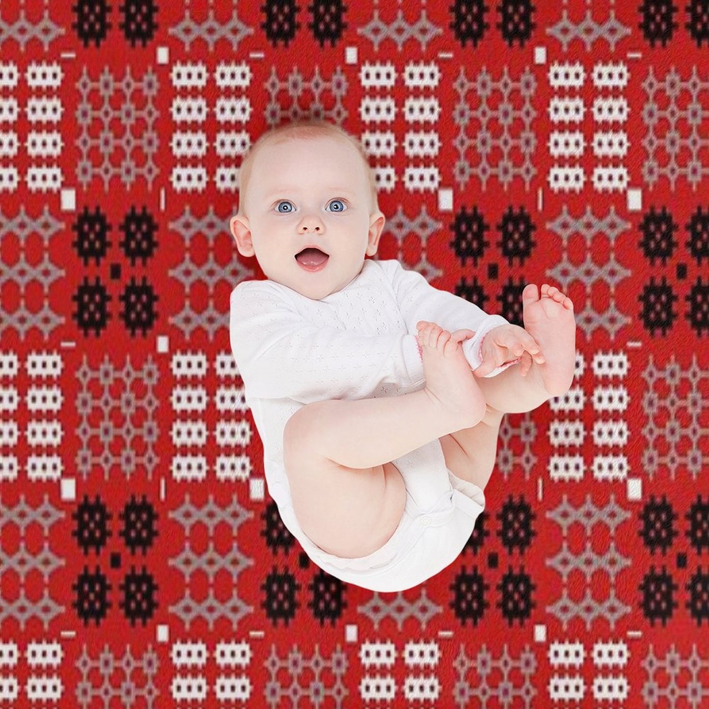 Welsh Design, Carthen Cymraeg, Cymreig (red) (Printed Image - Not Real Tapestry) Throw Blanket