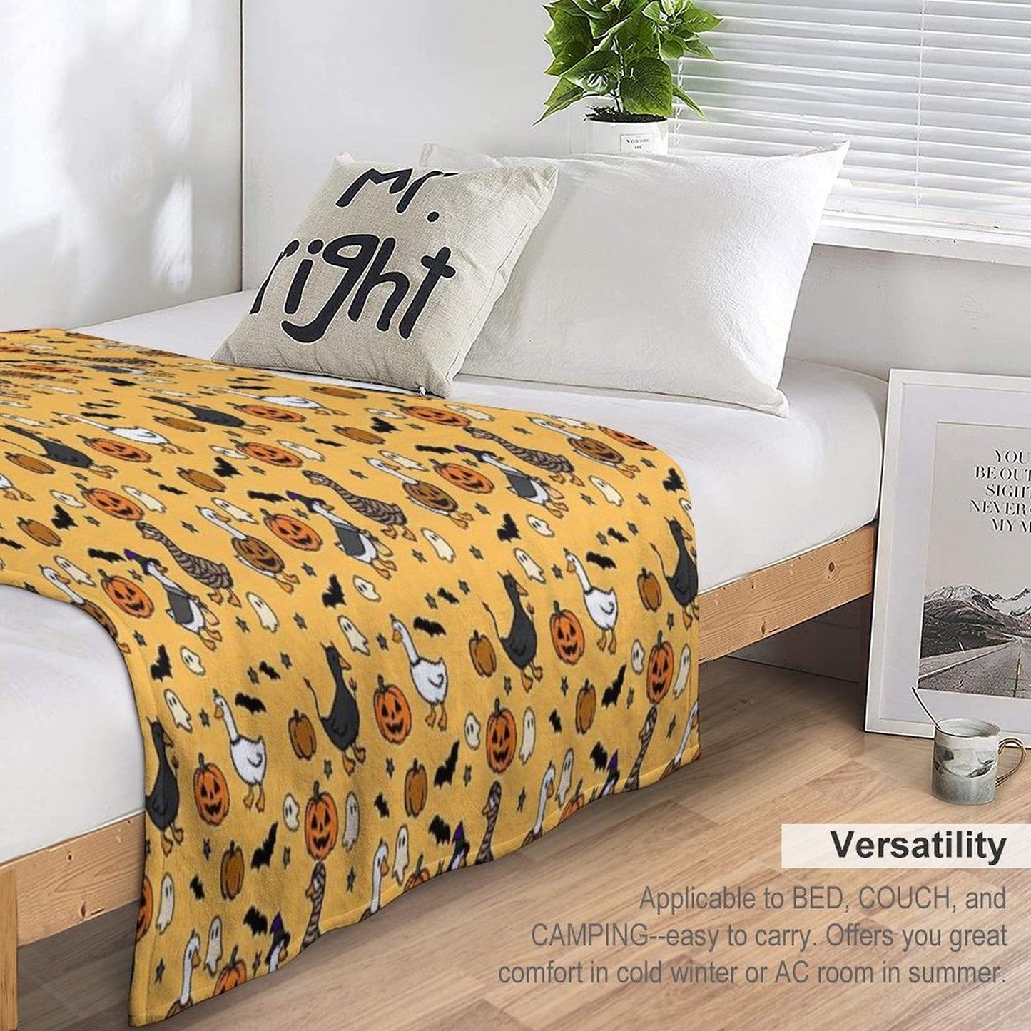 Silly Halloween Geese Throw Blanket