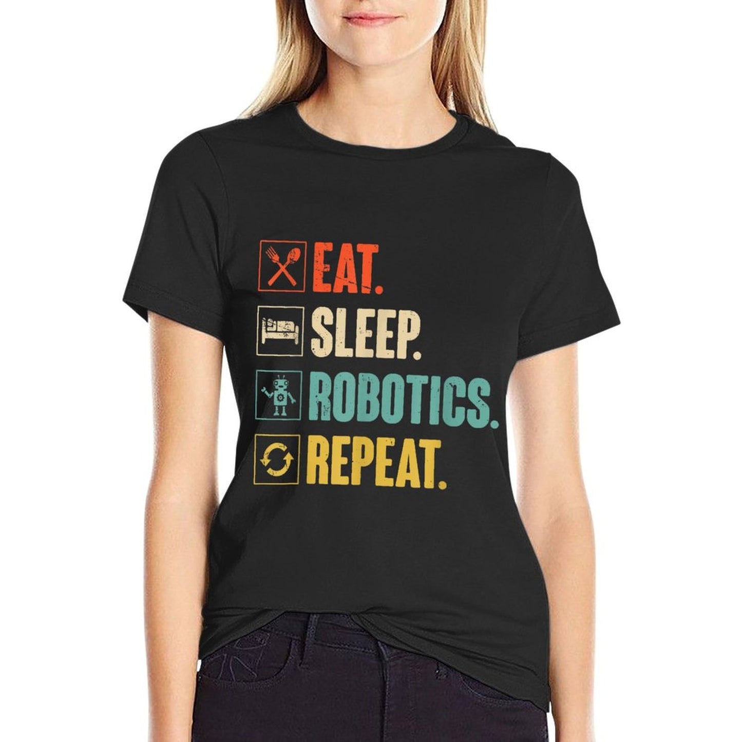 Eat Sleep Robotics Repeat Vintage Engineer Gift T-Shirt