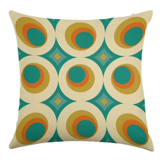 Mid-Century Modern Splash Linen Throw Pillow Cover