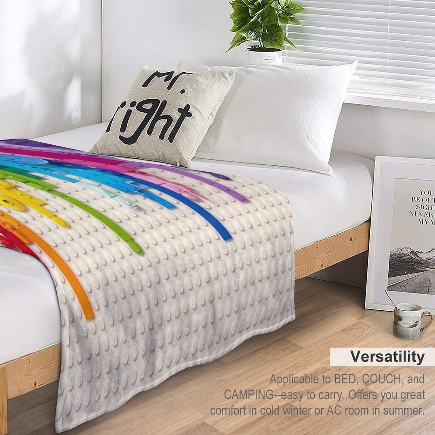 Rainbow Drip Throw Blanket