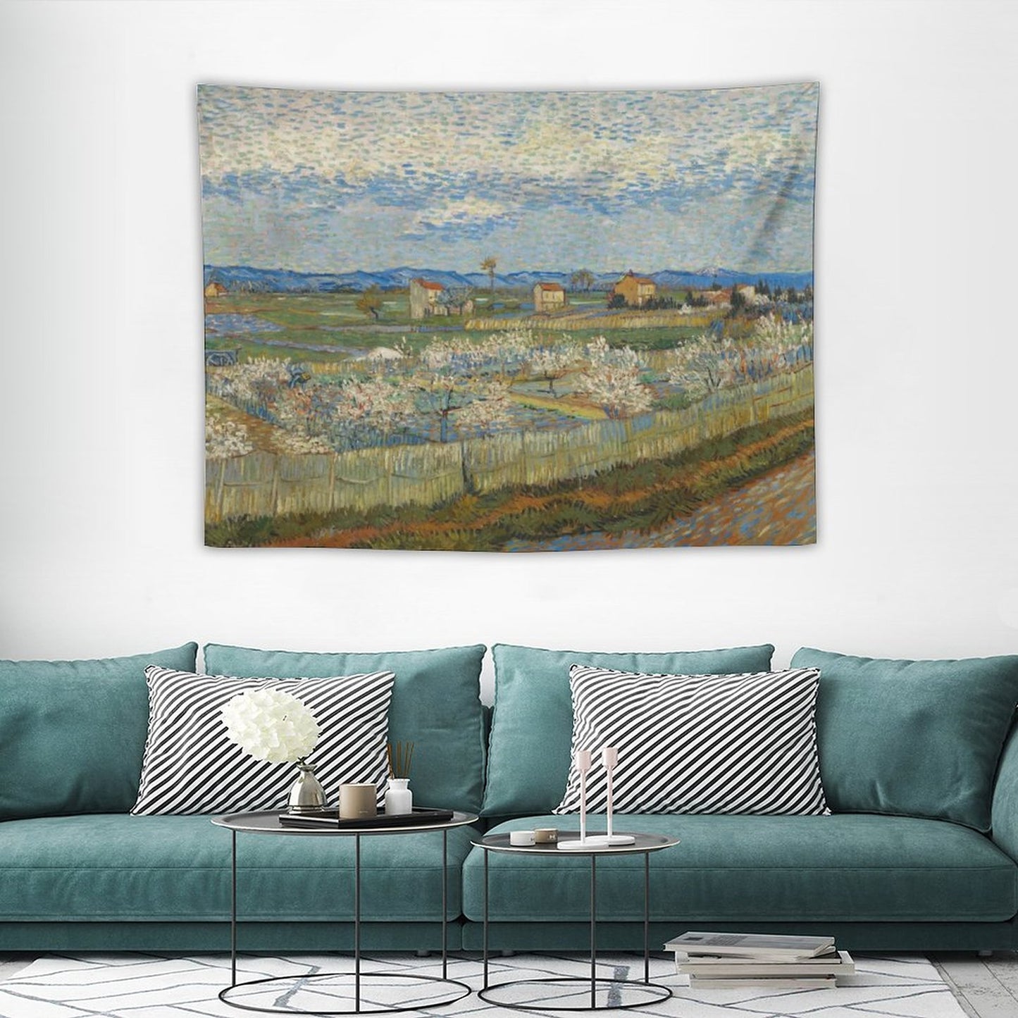 Van Gogh’s Peach Trees in Blossom Tapestry