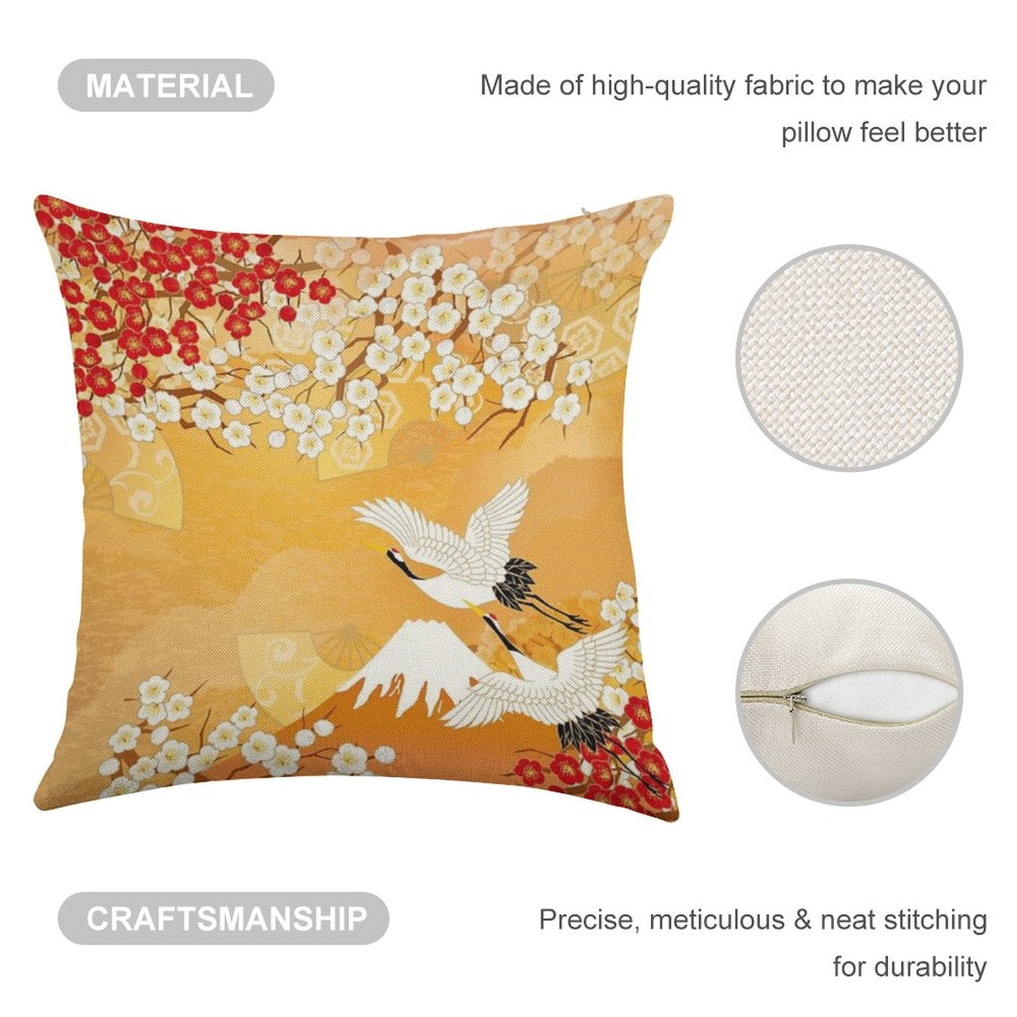 Beautiful Kimono of Japan Linen Throw Pillow Cover