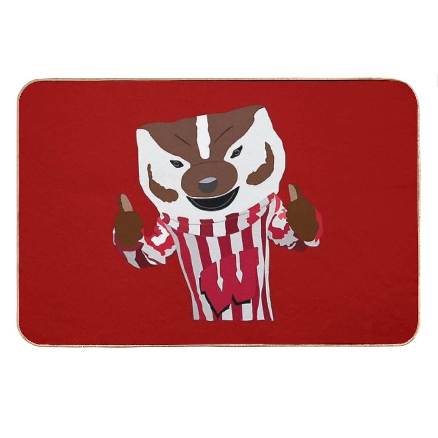 Bucky Badger Cartoon Drawing Bath Mat