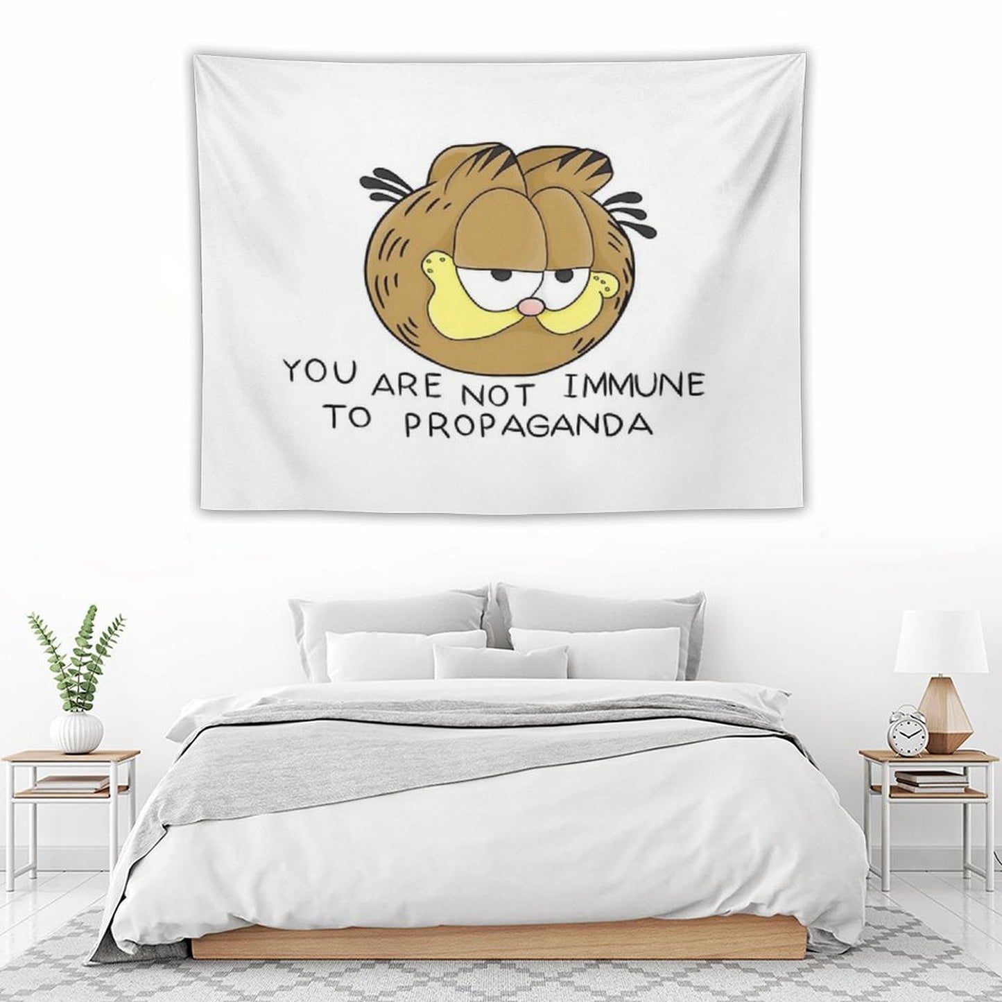 Garfield You Are Not Immune to Propaganda HD Tapestry