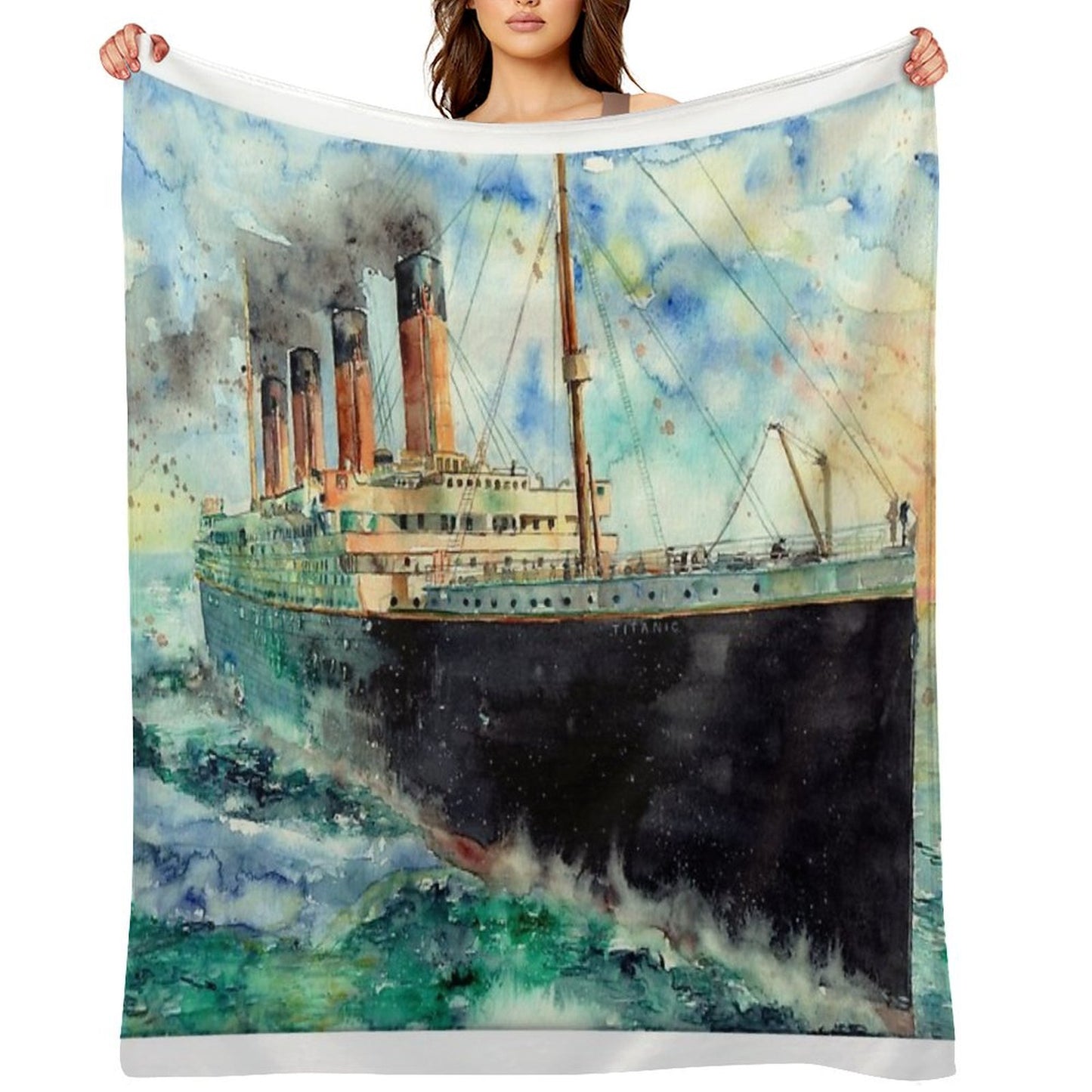 RMS Titanic White Star Line Ship 1912 Throw Blanket