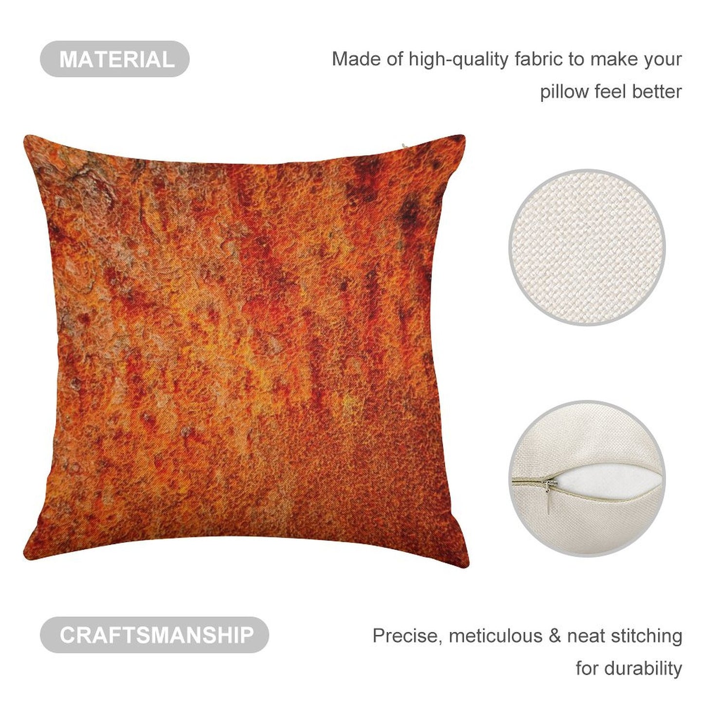 Burnt Orange Linen Throw Pillow Cover