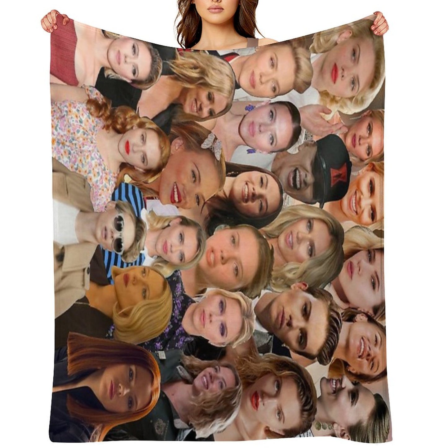 Scarlett Johansson Photo Collage Throw Blanket