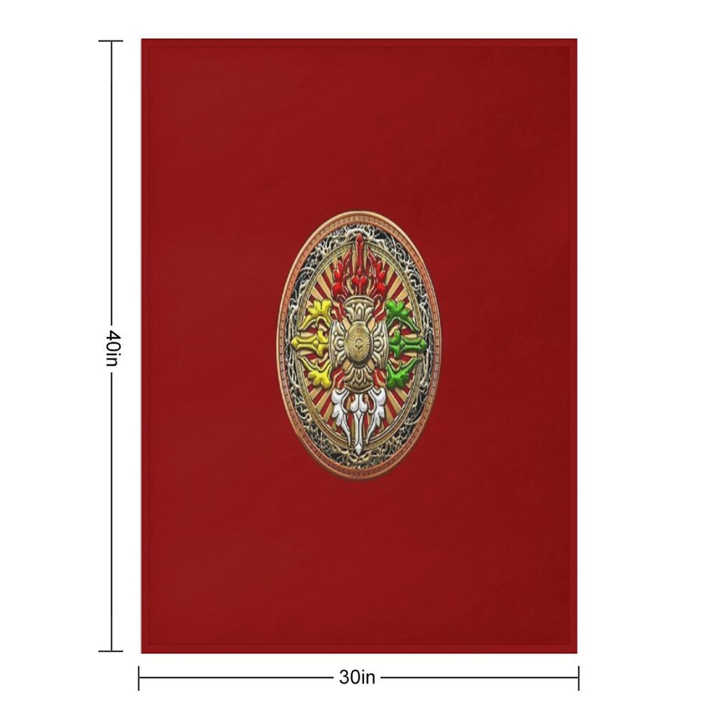 Tibetan Double Dorje Mandala - Double Vajra Throw Blanket