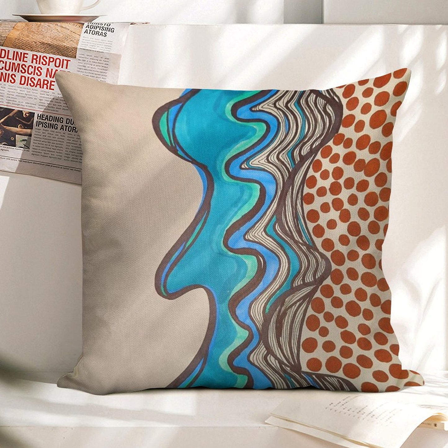 Saltwater Dreaming Linen Throw Pillow Cover