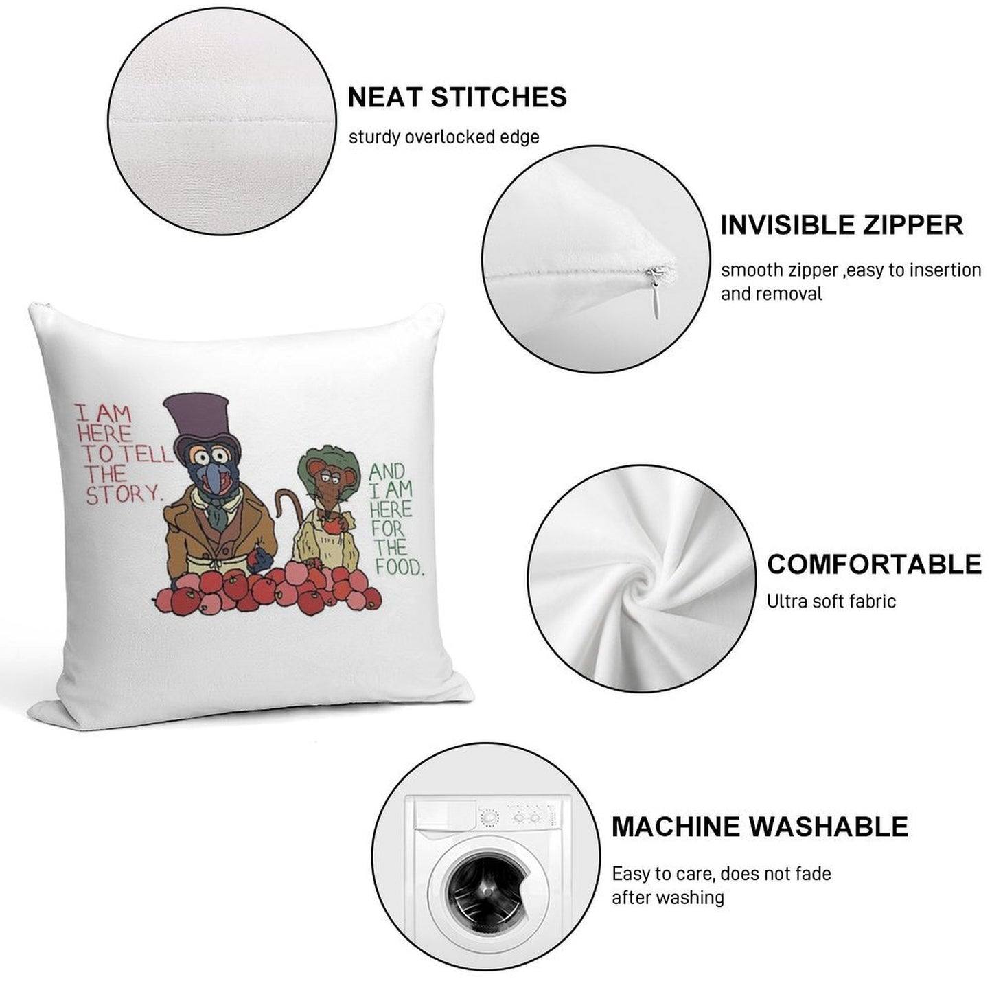Muppet Christmas Carol - Gonzo And Rizzo Soft Easy Maintenance Throw Pillow